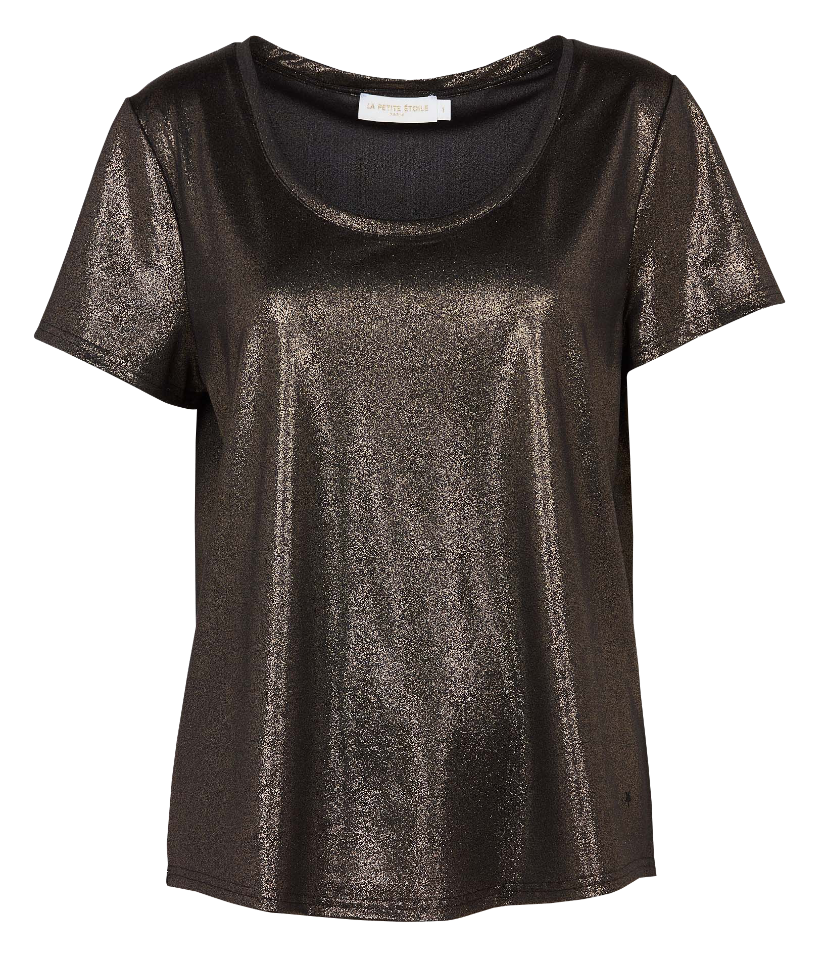 Rundhals-T-Shirt aus Leinen-Mix LA PETITE ETOILE Golden