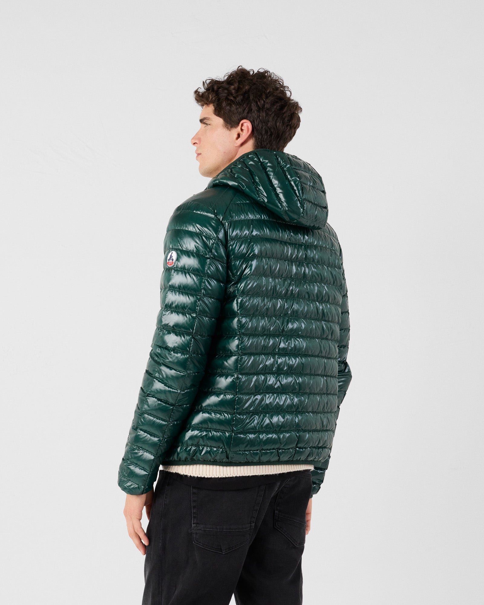 Shiny forest nico light hooded puffer coat JOTT Green