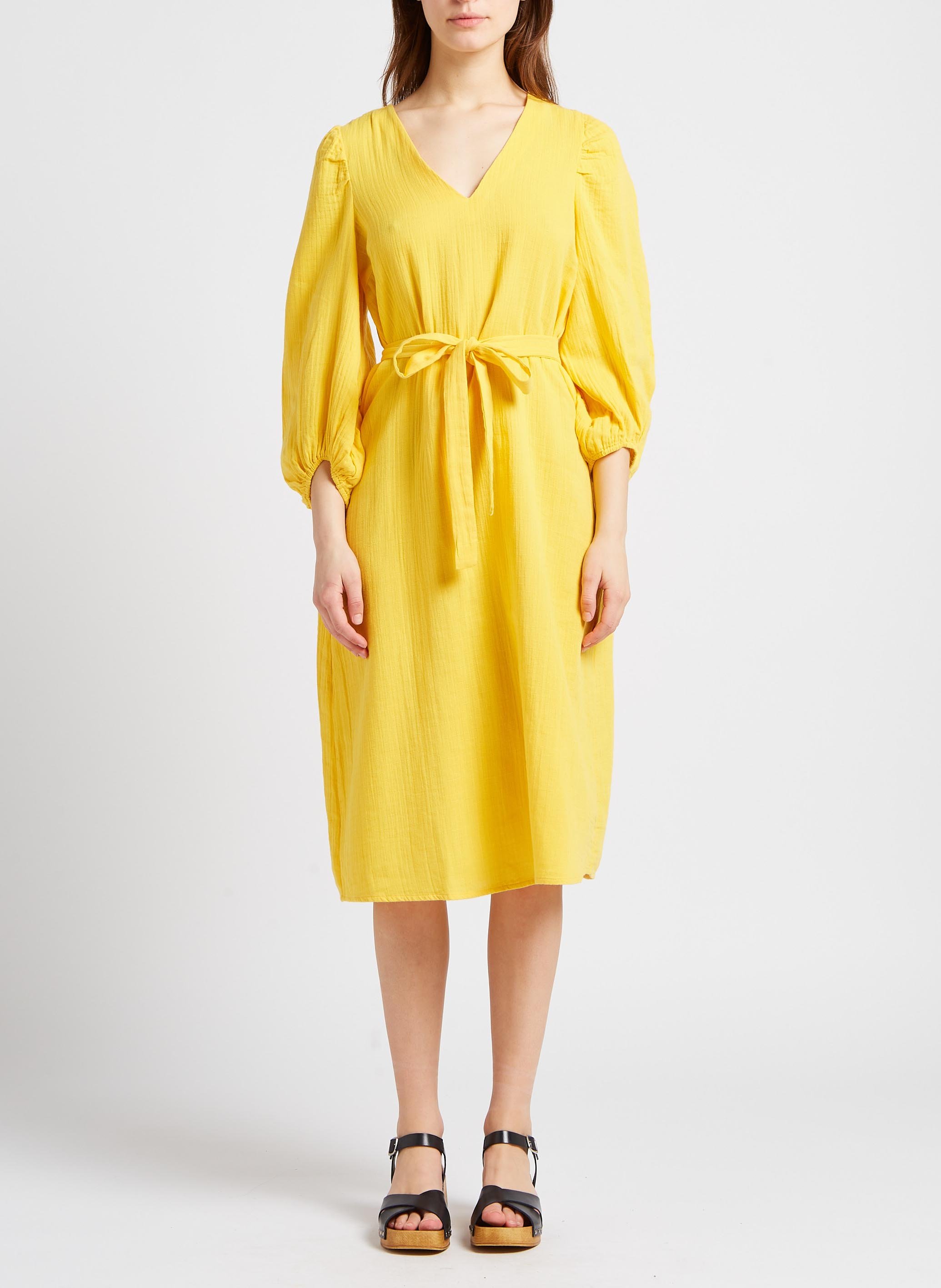 V-neck cotton midi dress VILA