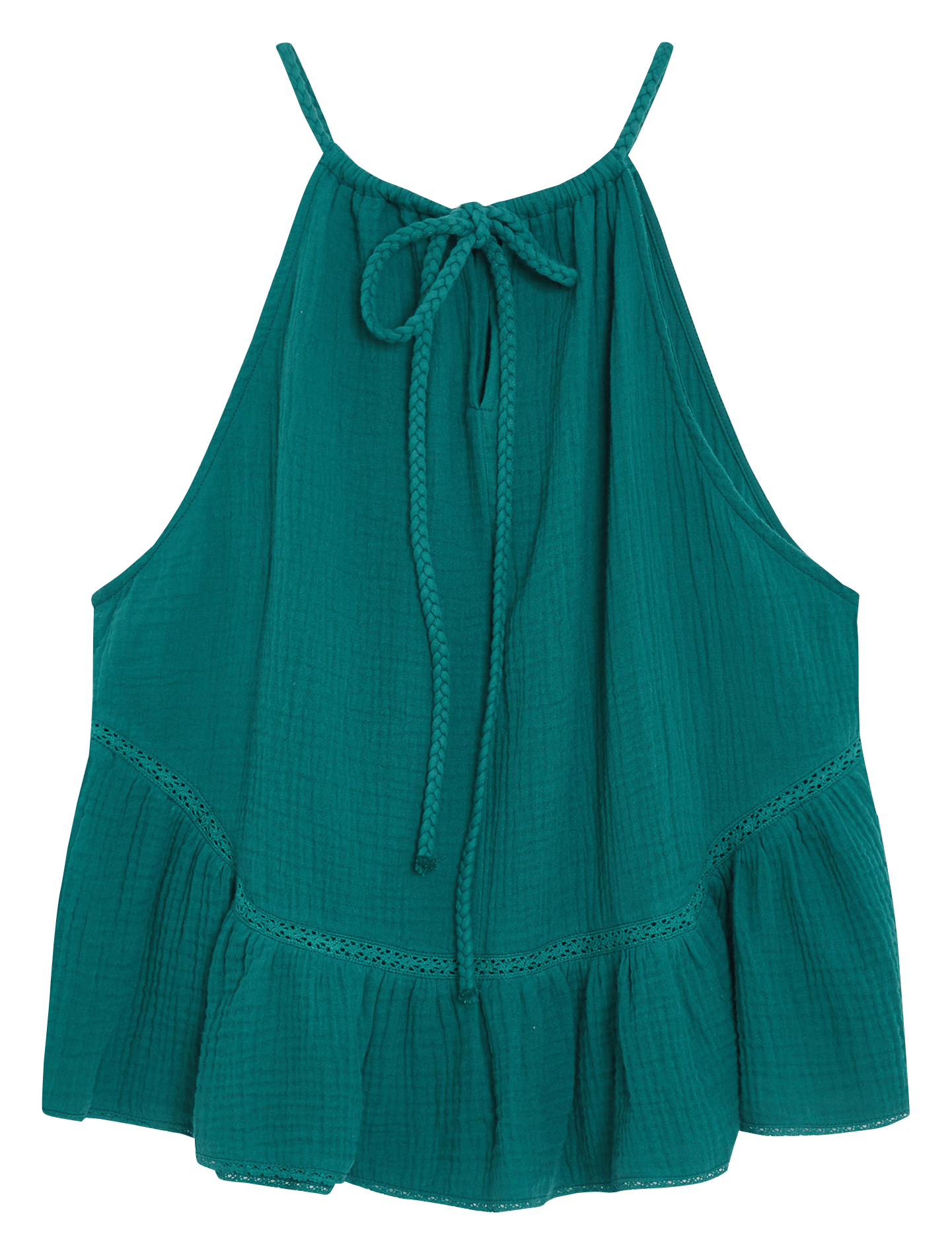 Top col rond en coton GRACE ET MILA Vert