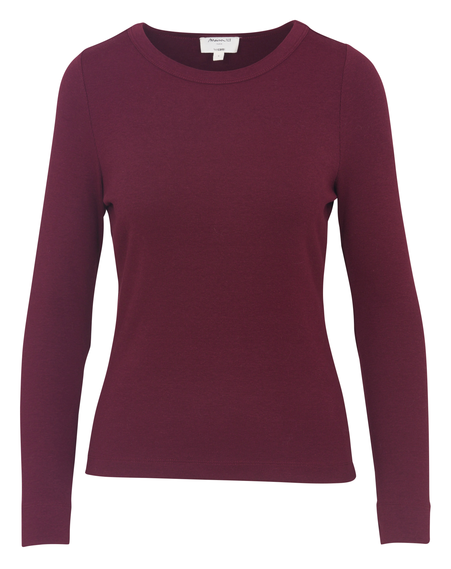 Top met lange mouwen in effen ribstof MAISON 123 Rood