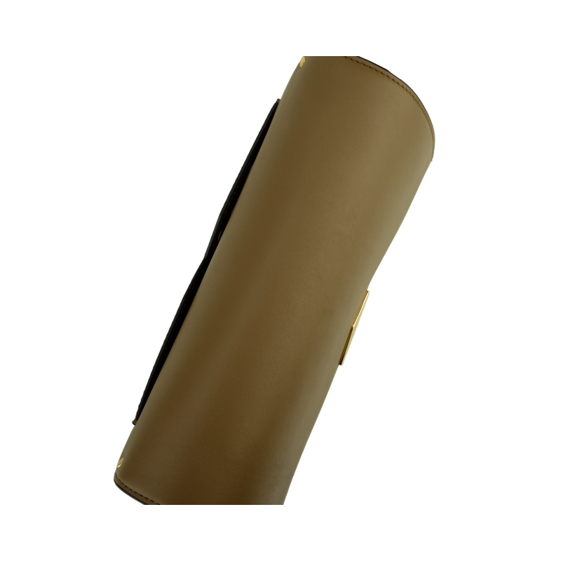 Crossbody bag in smooth leather POURCHET Green