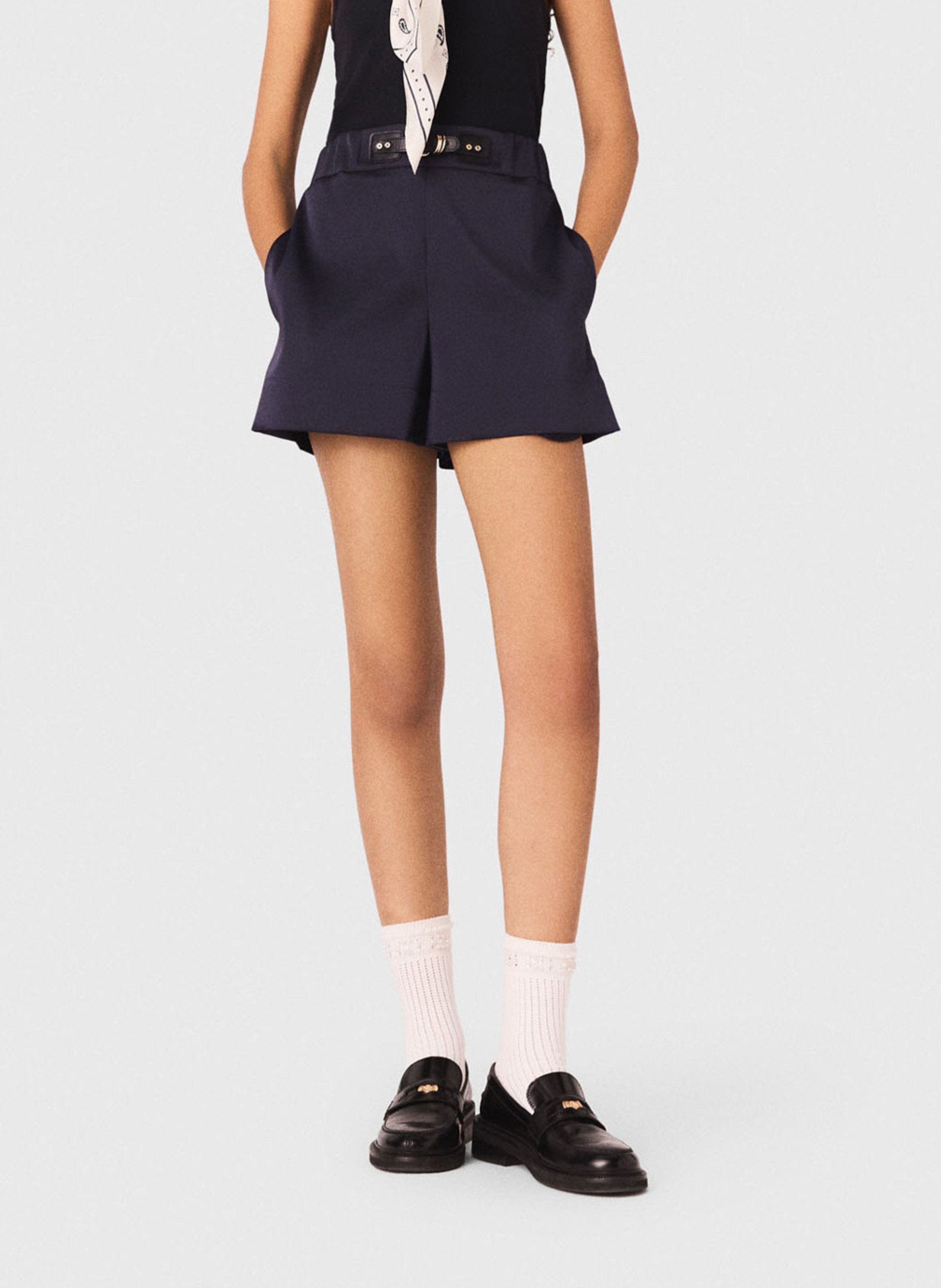 Short ceinturé MAJE Bleu