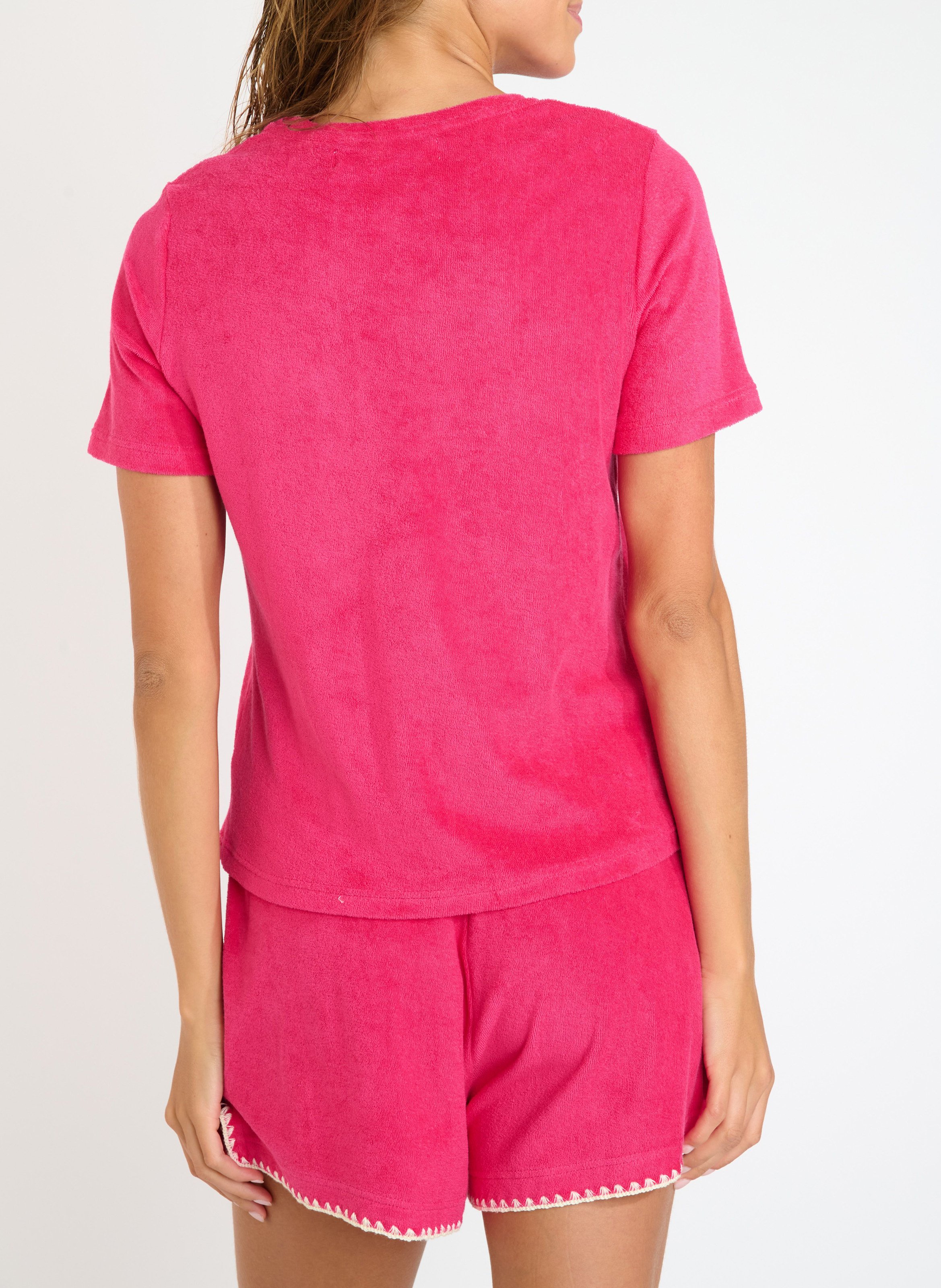 Tee-shirt col rond en cooton BANANA MOON Rose