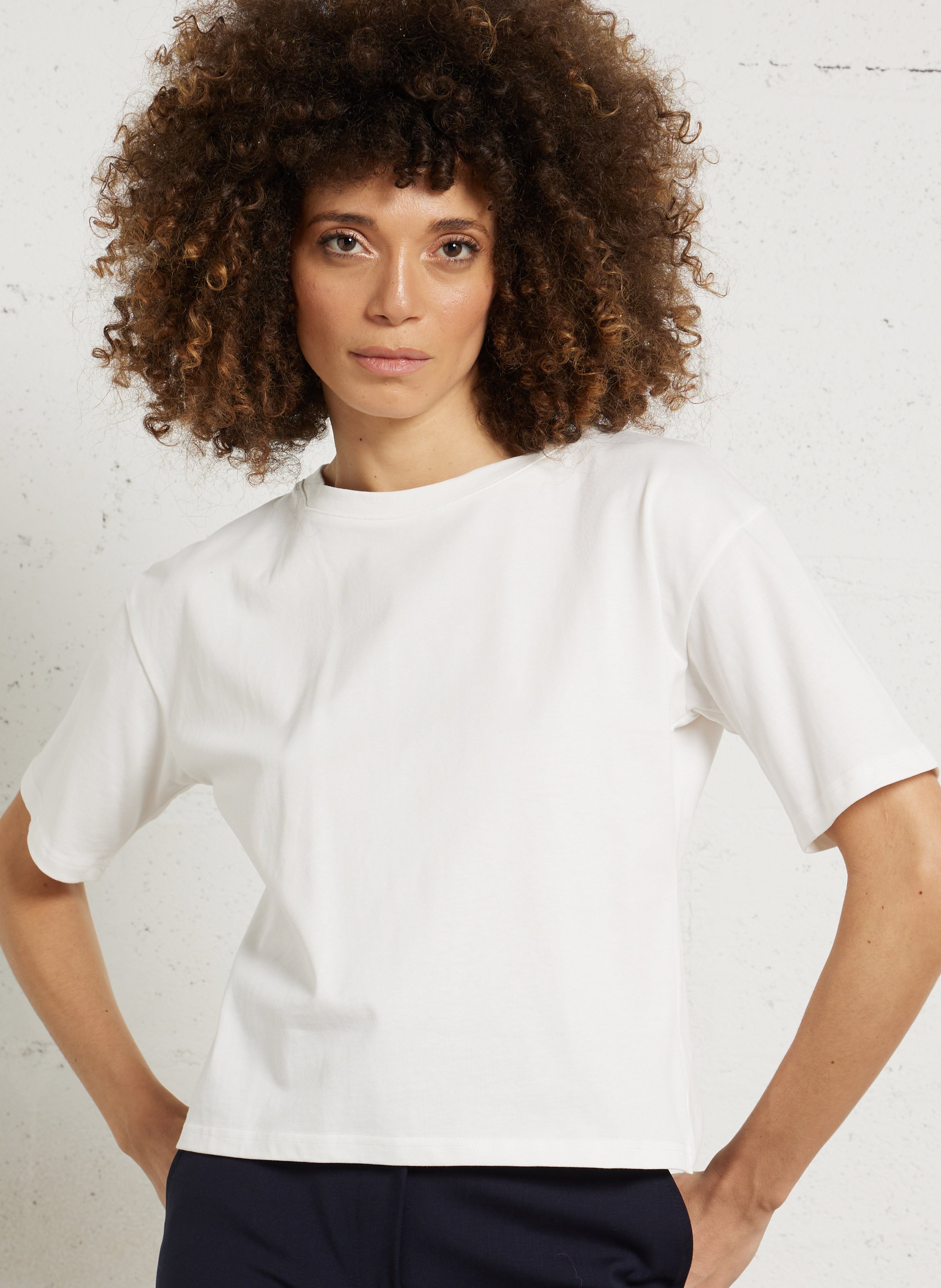 Organic cotton crop top SUNCOO White