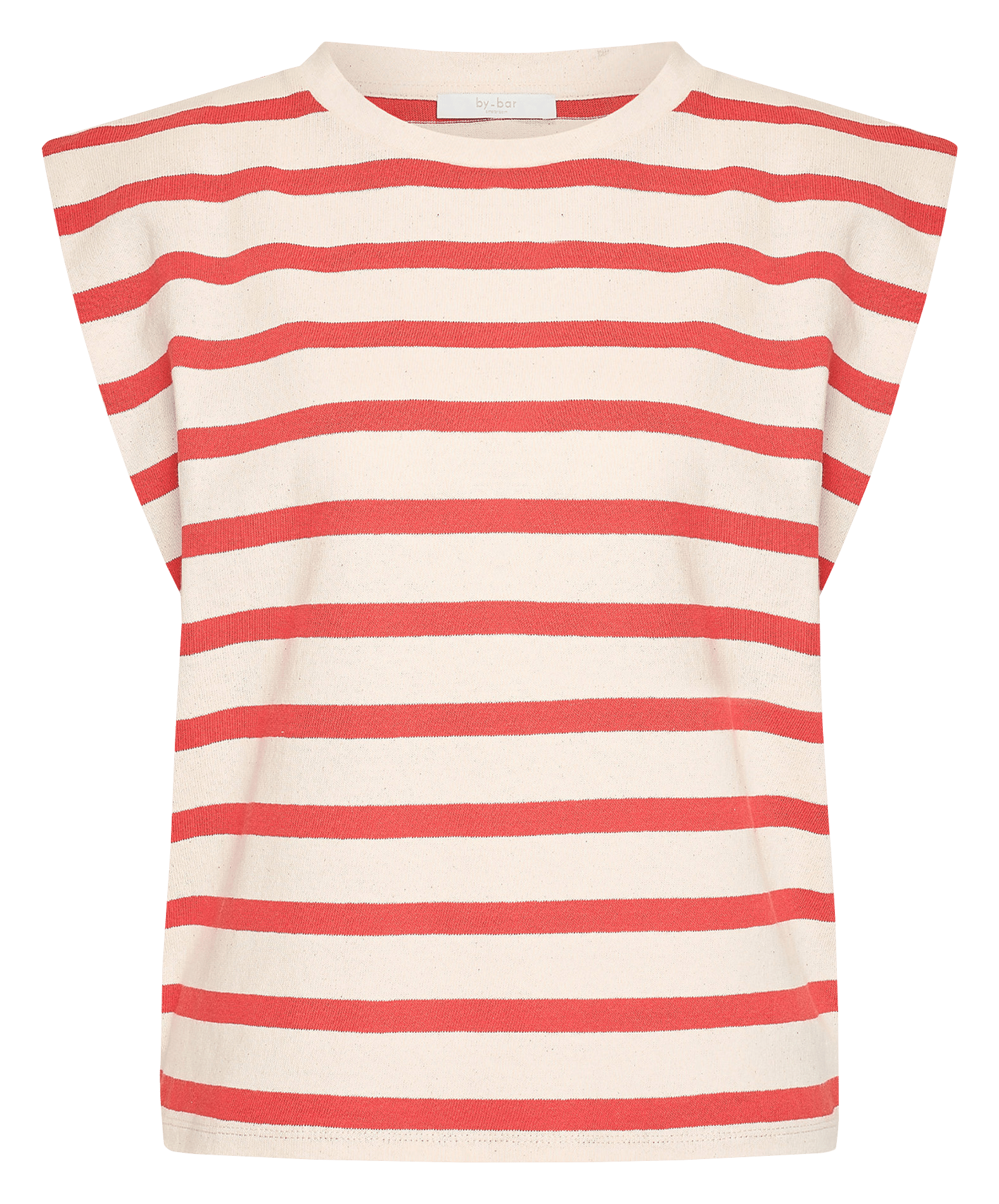 Tee-shirt sans manches à rayures BY BAR Rouge