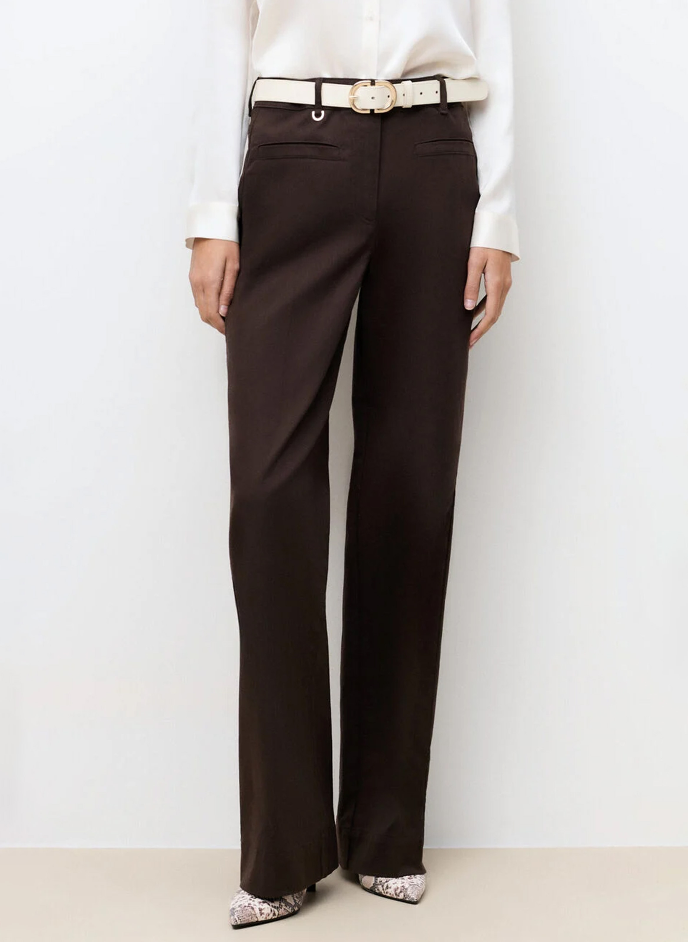 Straight cotton-blend pants CAROLL