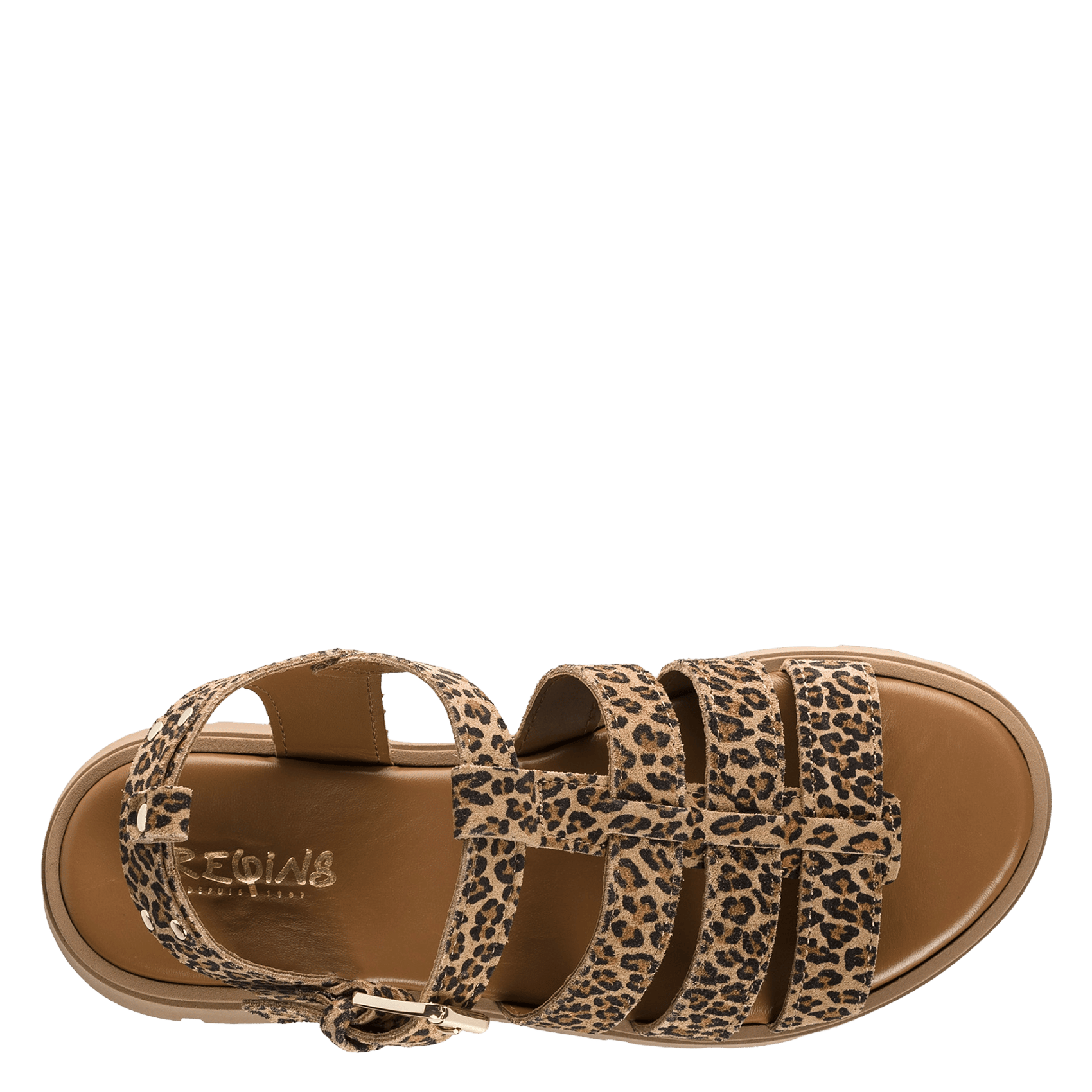 Sandales plates léopard REQINS Marron
