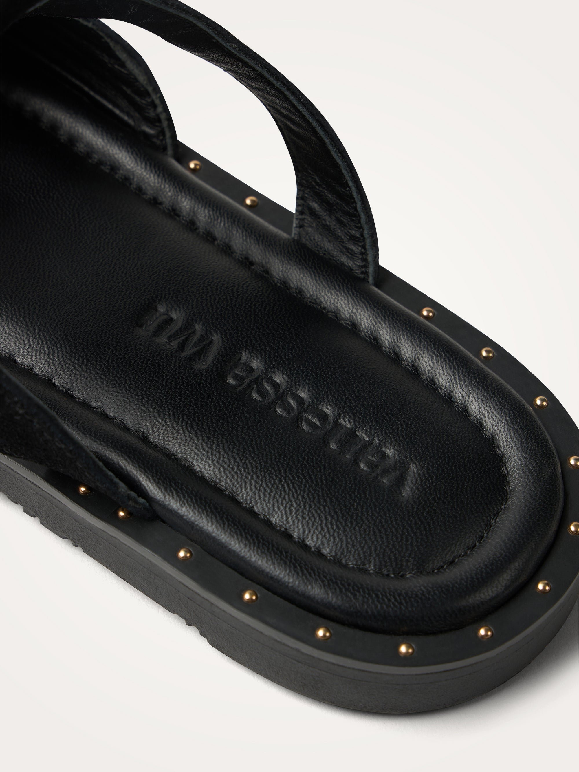 Flat suede sandals with strap Black