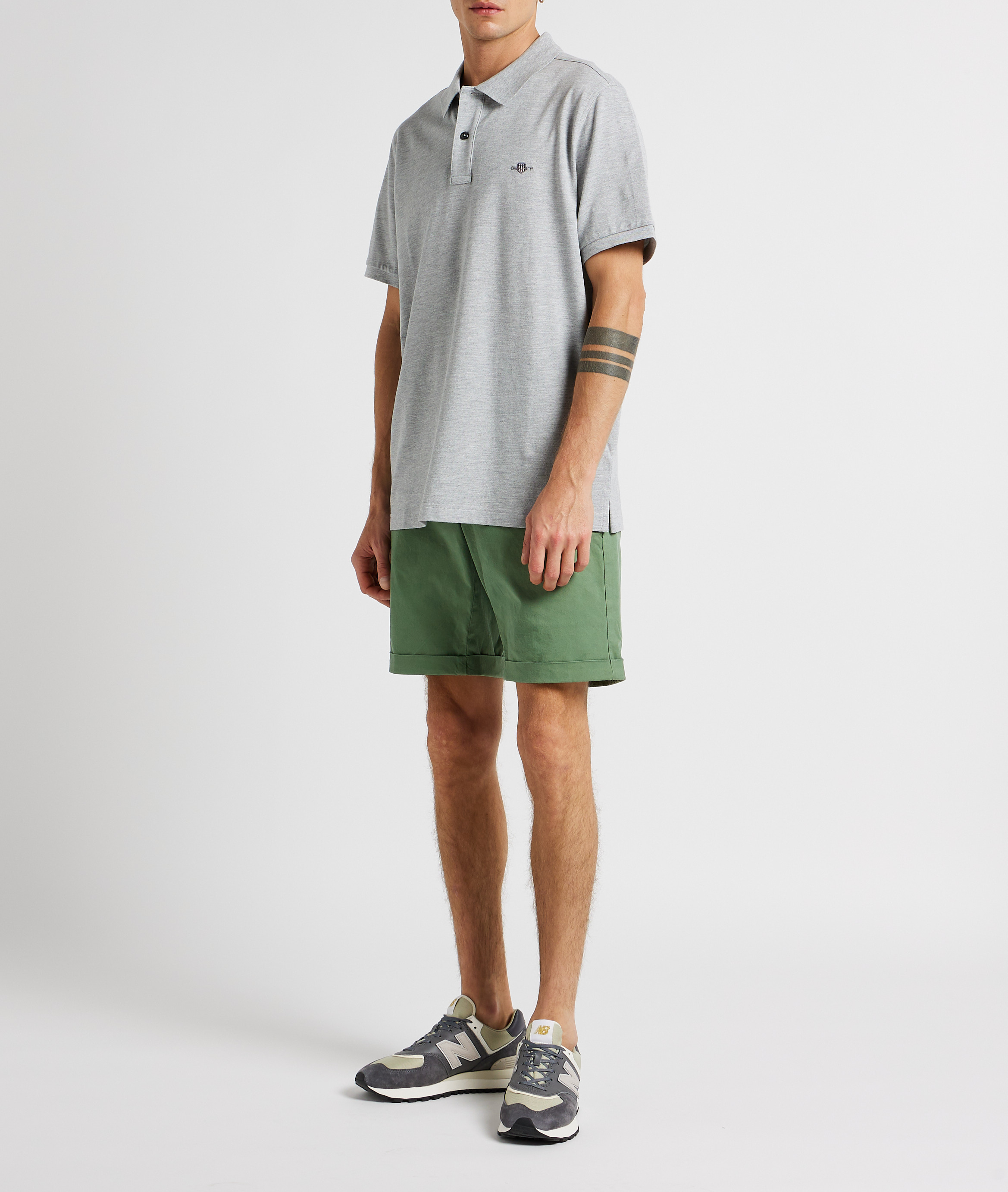 Katoenen polo met klassieke kraag GANT Grijs