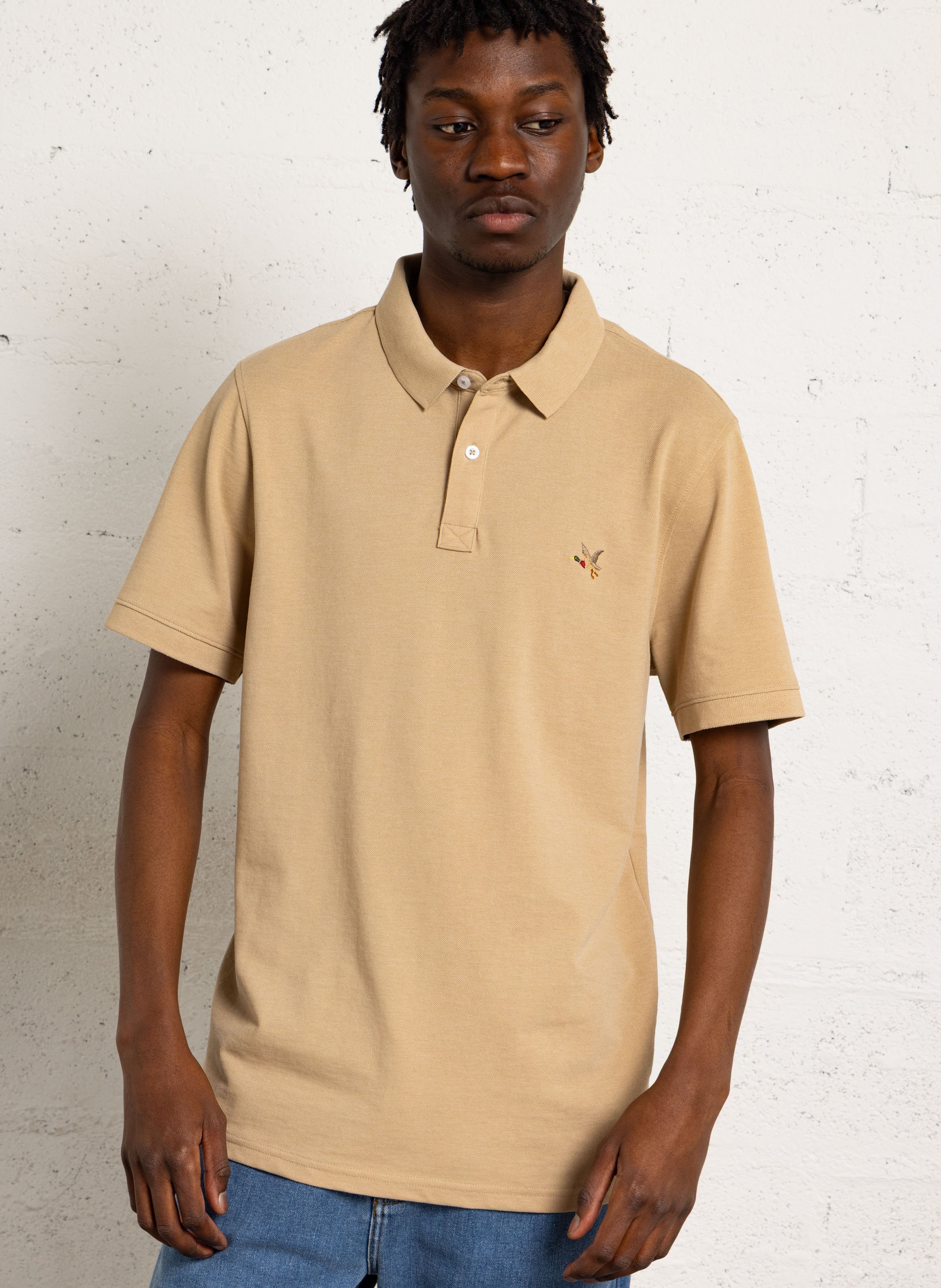 Short-sleeved organic cotton polo shirt CHEVIGNON Beige