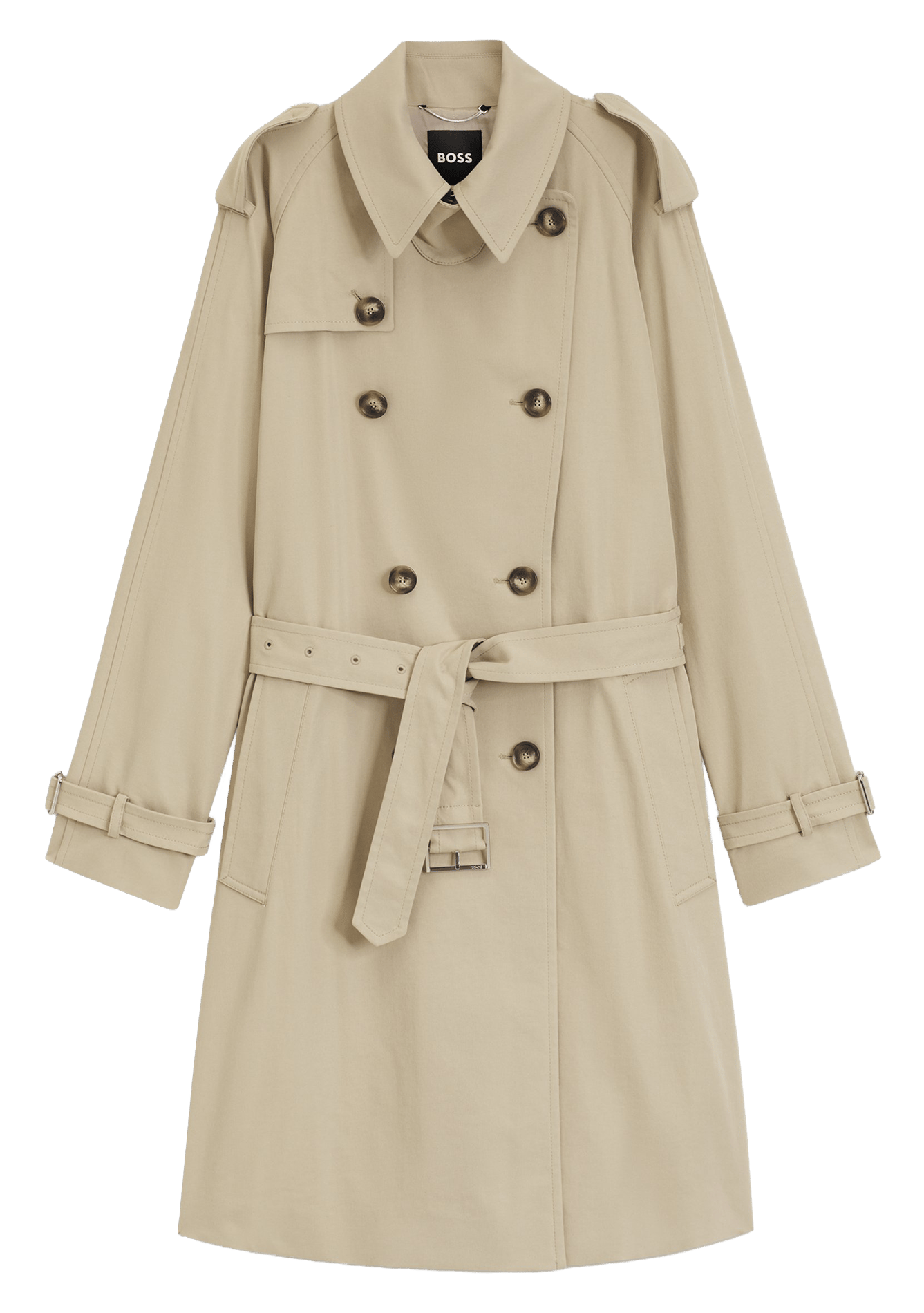 Mid-length belted trench coat BOSS Beige