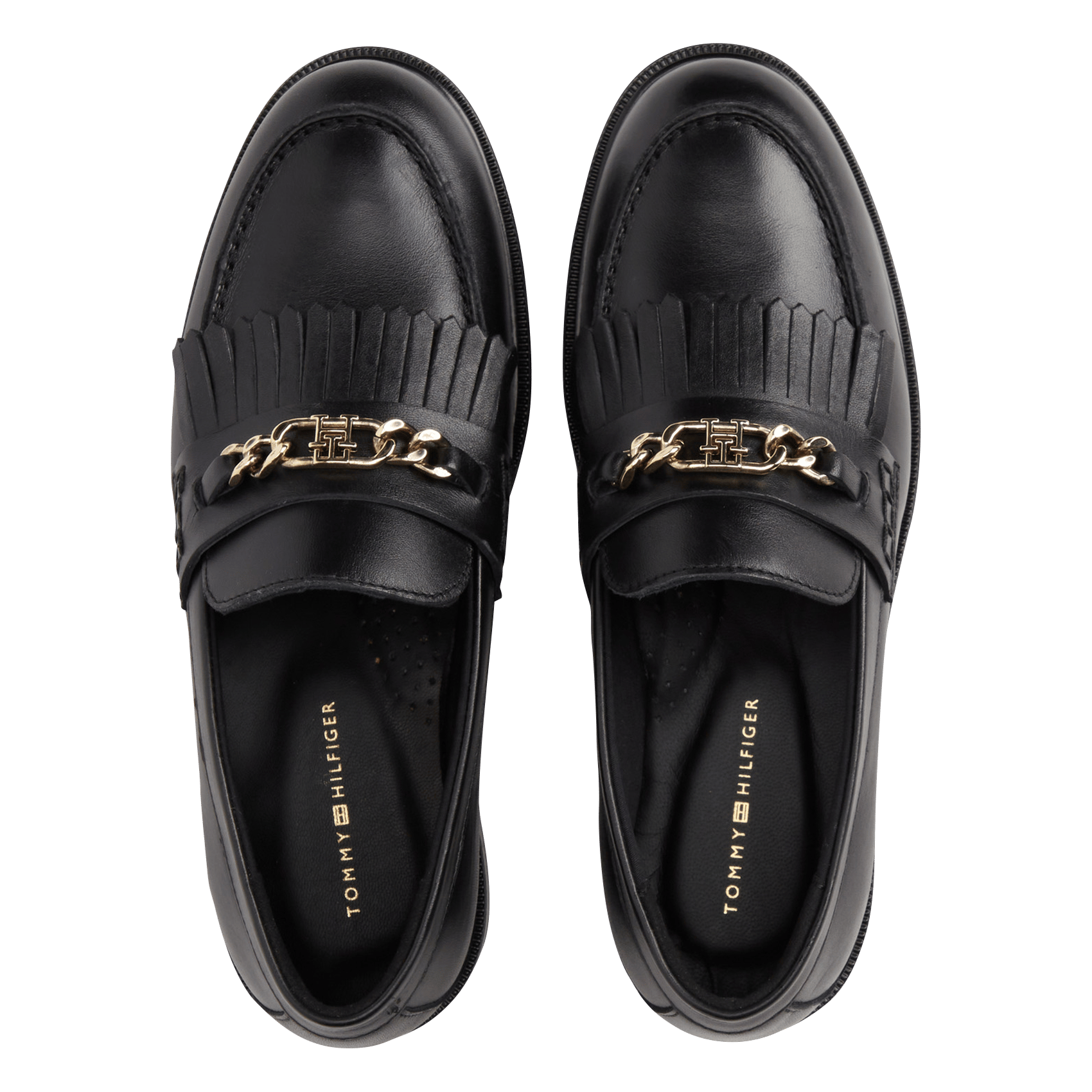 Mixed leather loafers TOMMY HILFIGER Black