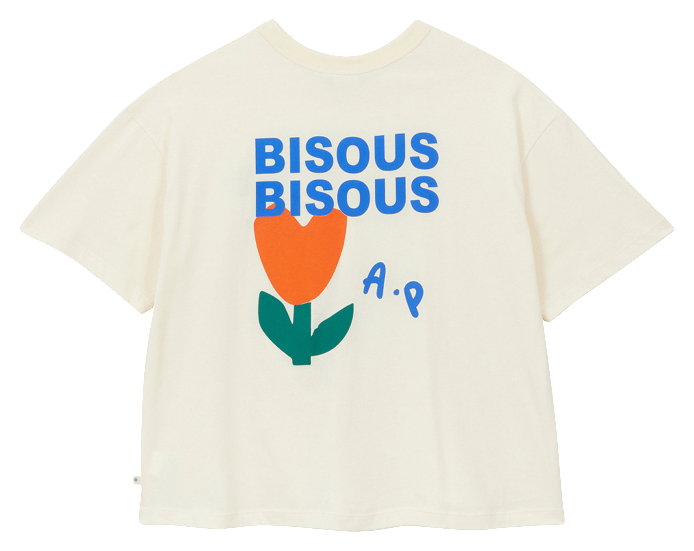 Recht gesneden T-shirt met biologisch katoenen print A.P Beige