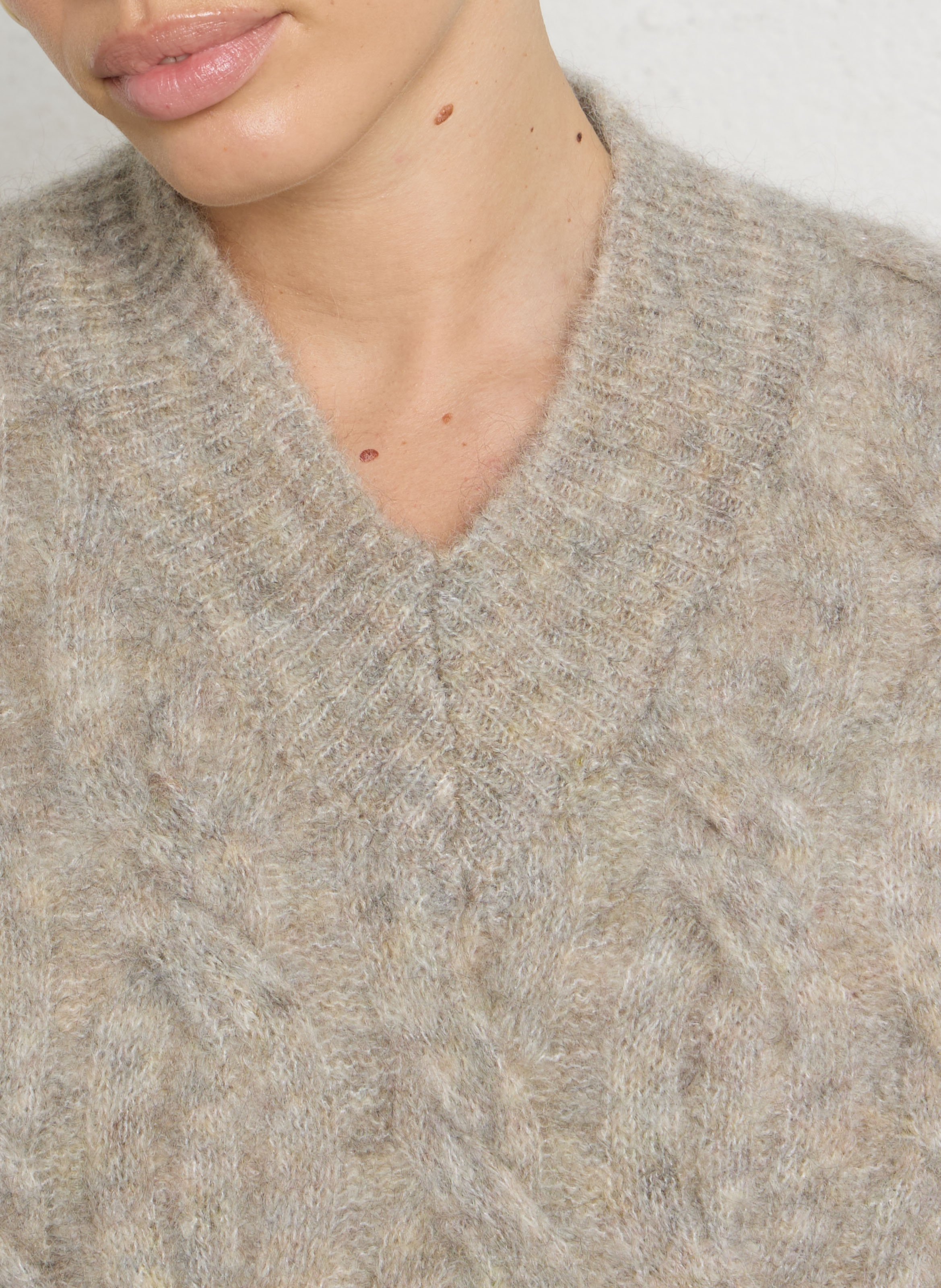 Oversize-Pullover aus Wollmix DES PETITS HAUTS Grau