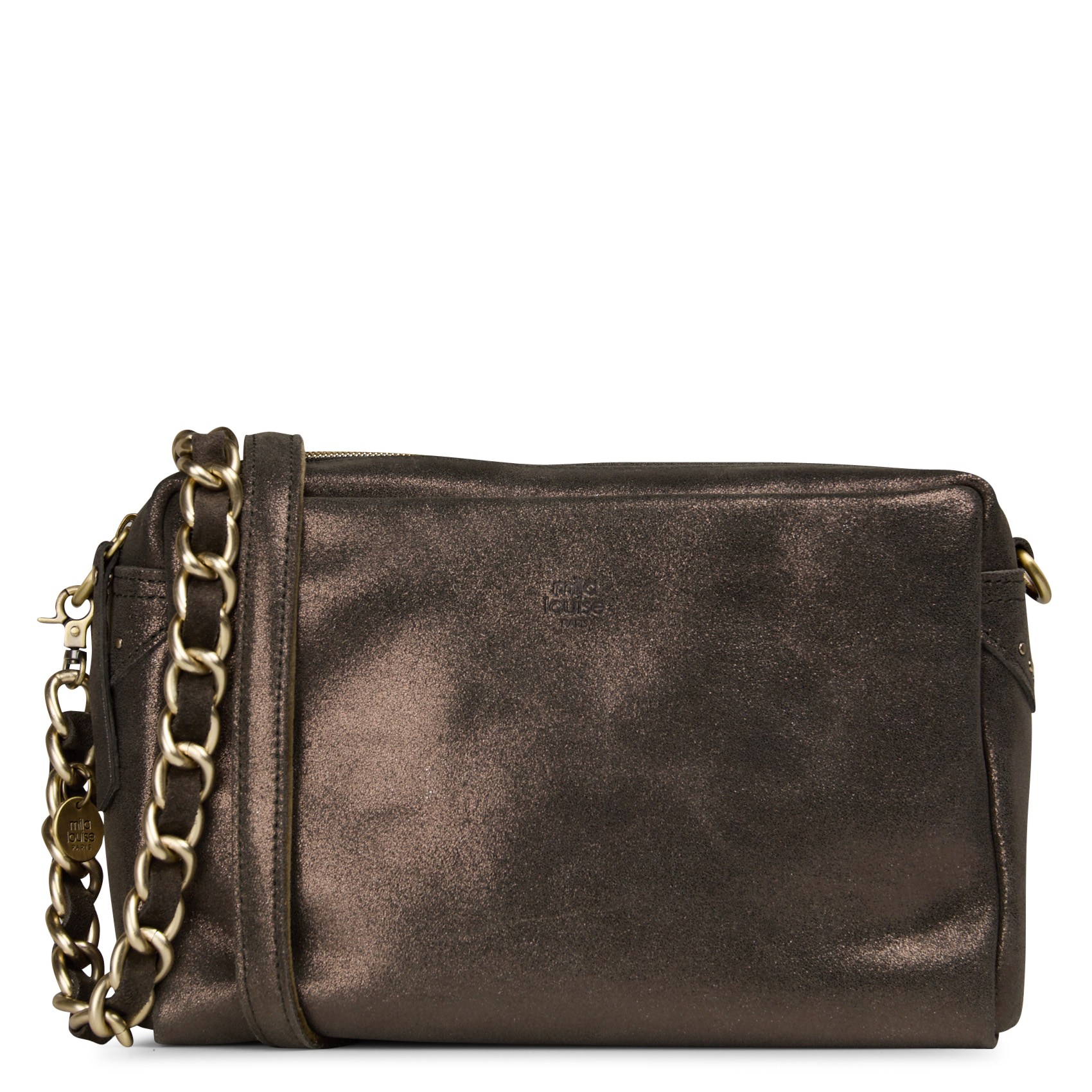 Umhängetasche aus Leder MILA LOUISE Khaki