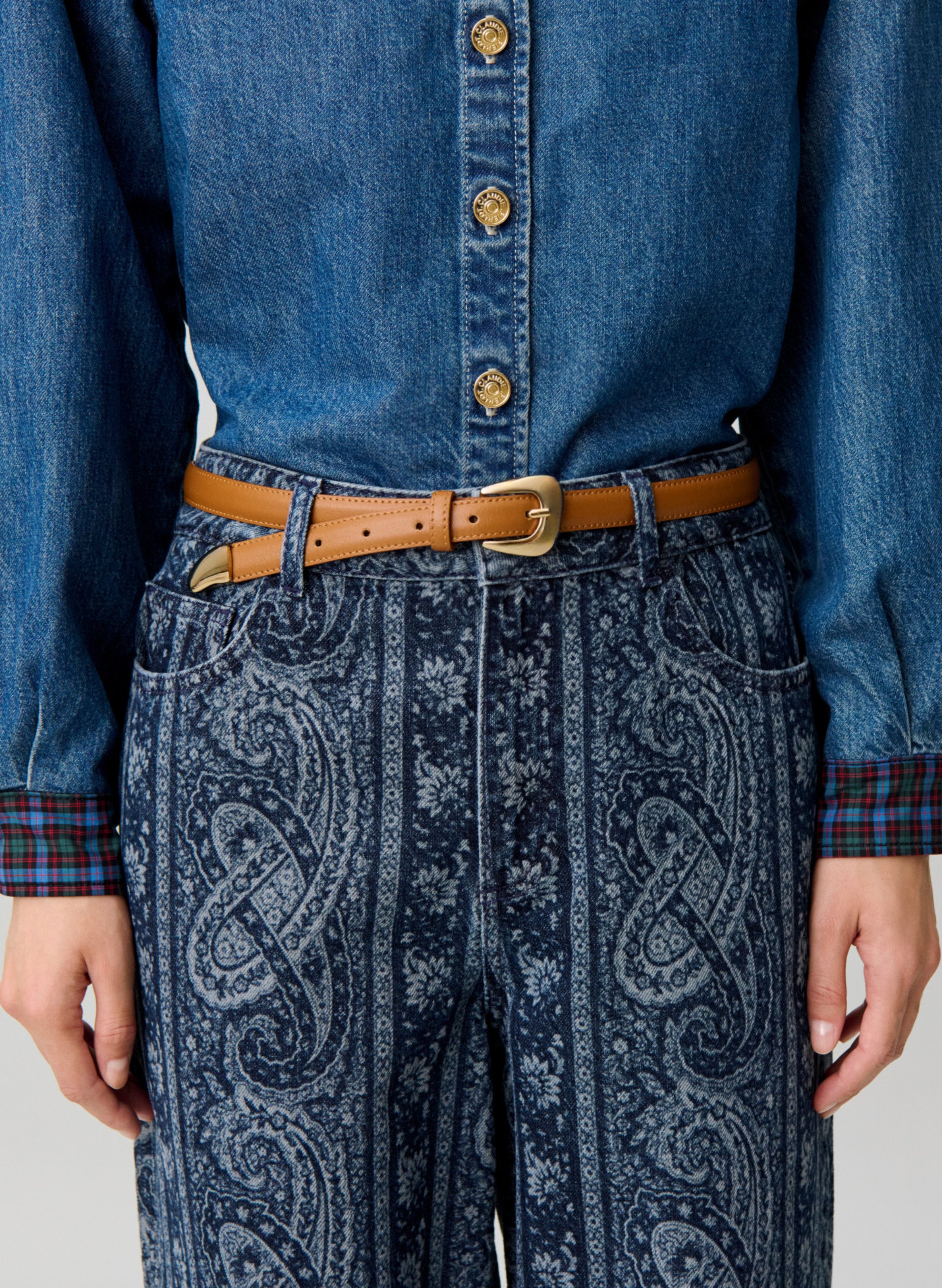 Ceinture en cuir CLAUDIE PIERLOT Beige