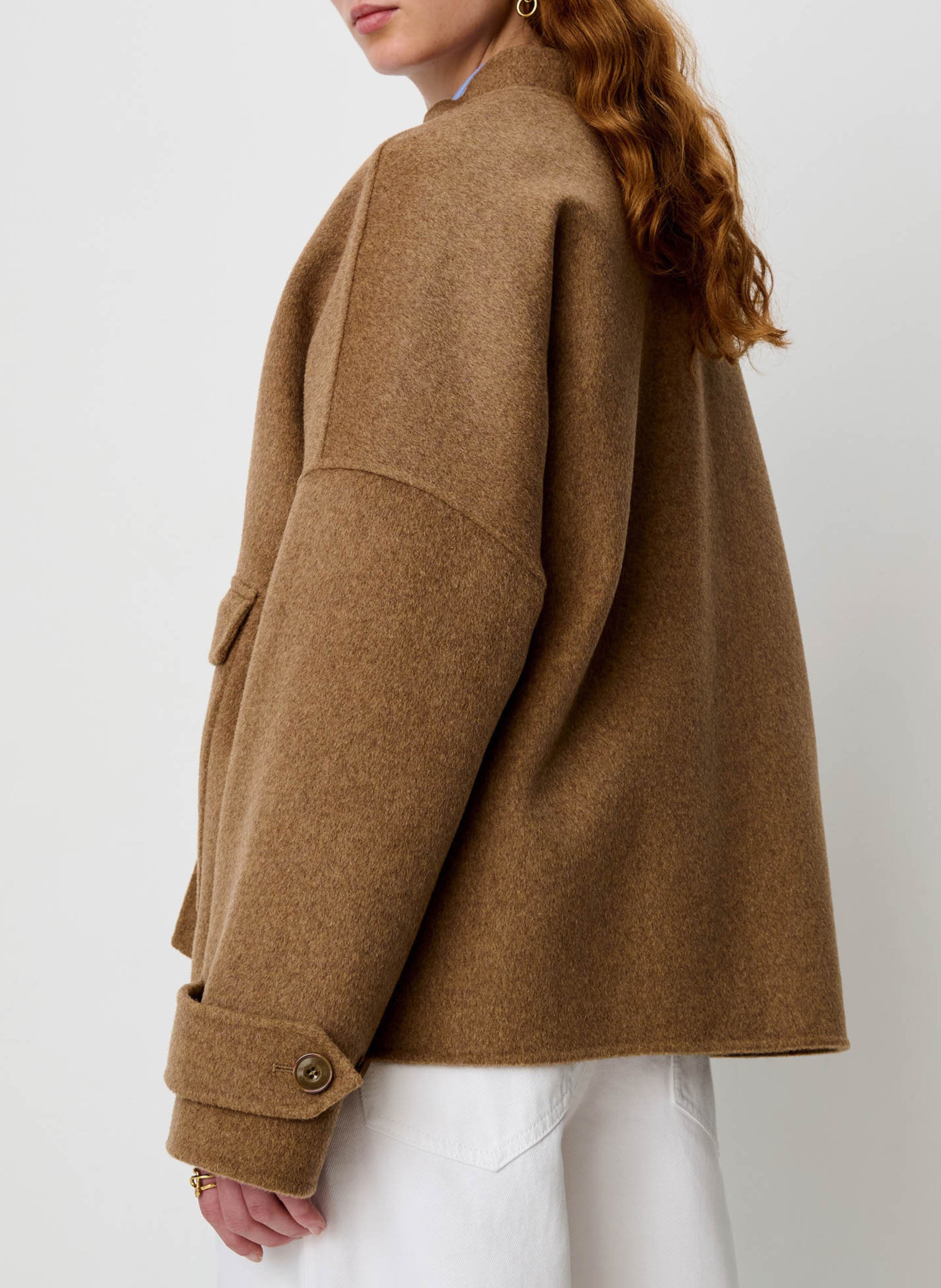 Gerade geschnittene Jacke aus Wollmix SESSUN Beige