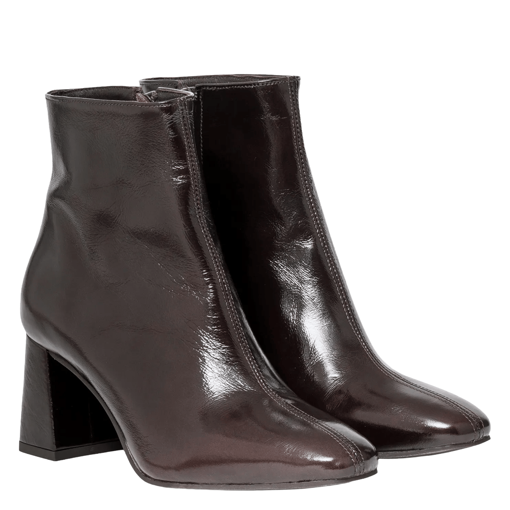 Patent leather ankle boots | Brown BOCAGE Women