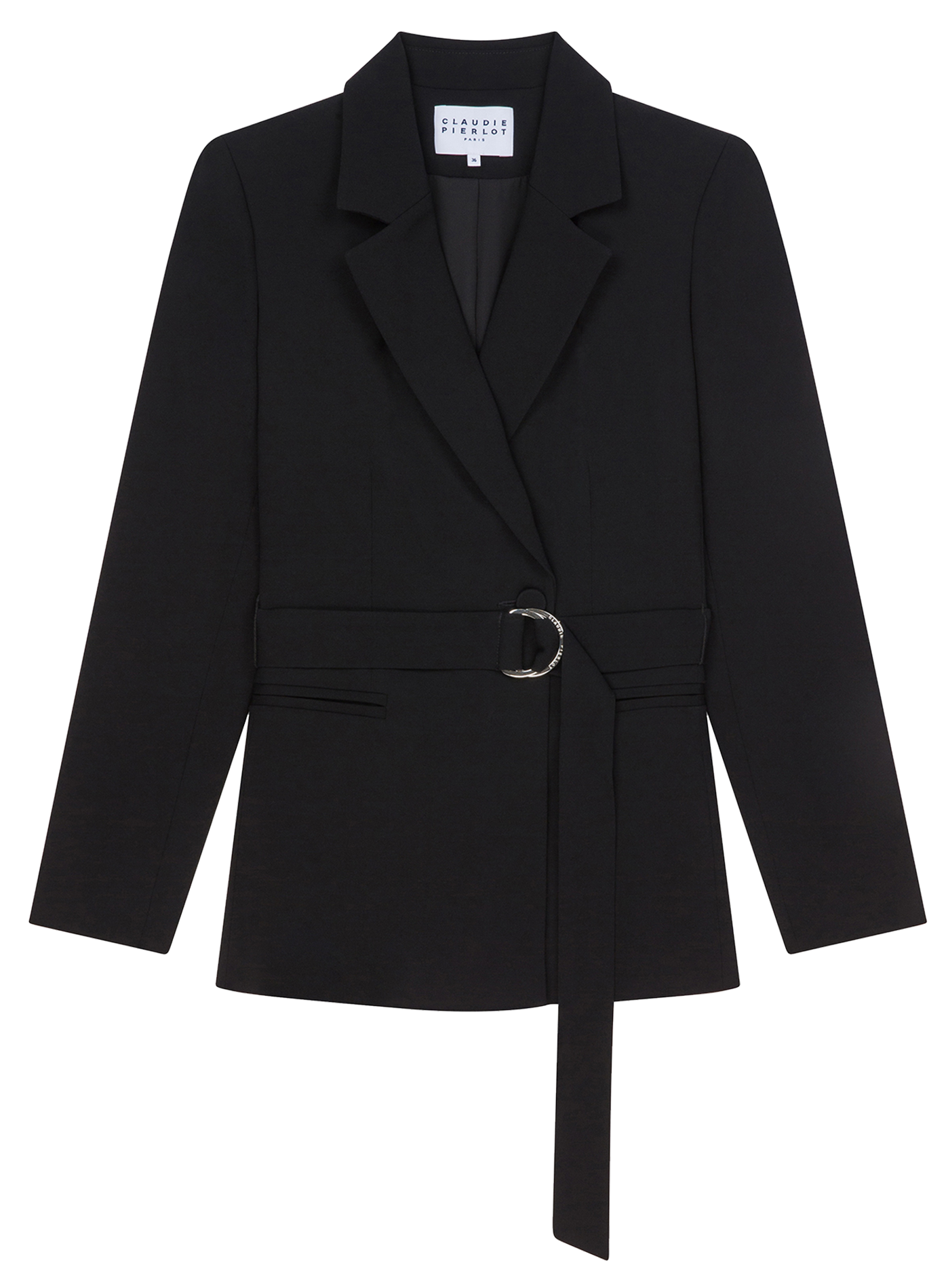 Veste col tailleur cintrée ceinturée CLAUDIE PIERLOT Noir