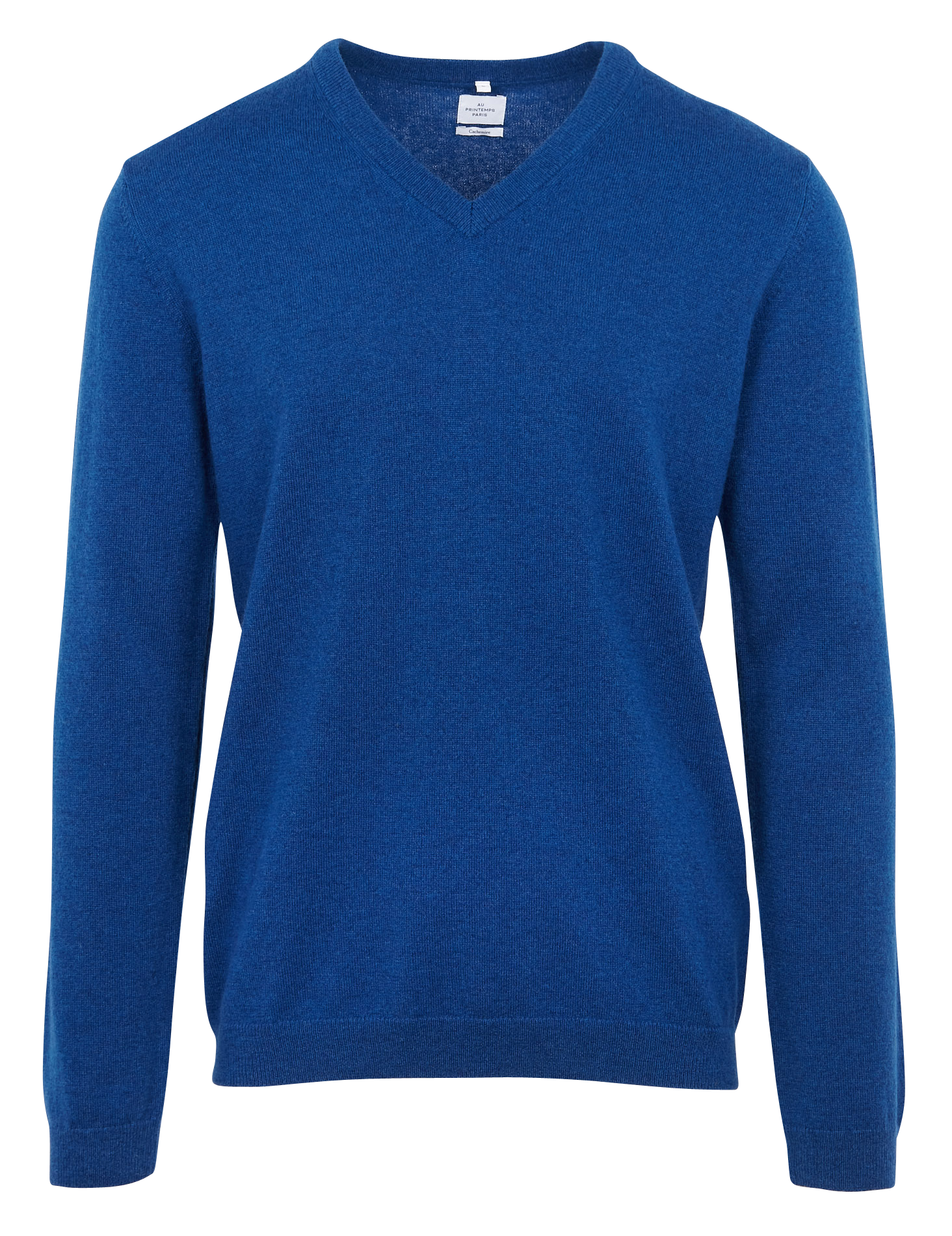 Kaschmirpullover mit V-Ausschnitt, Regular Fit AU PRINTEMPS PARIS Blau