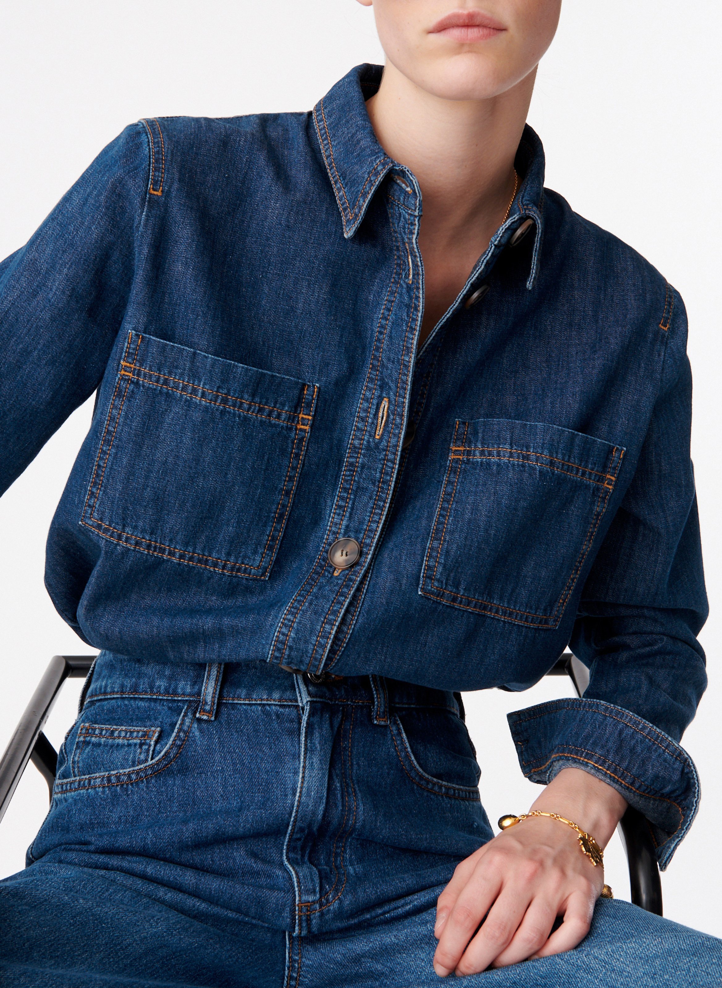 Flared Jeans aus Baumwolle VANESSA BRUNO Blau