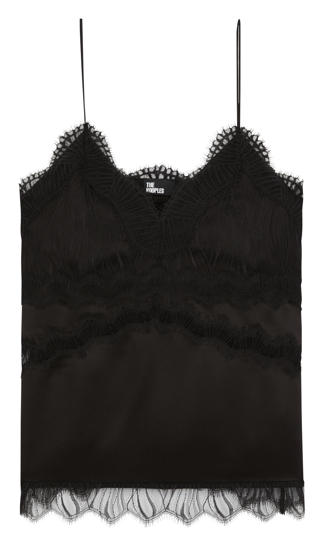 Zijden topje met kant THE KOOPLES Zwart