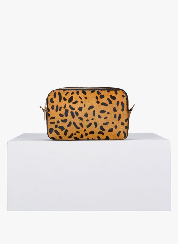 Pony skin leopard print top bag