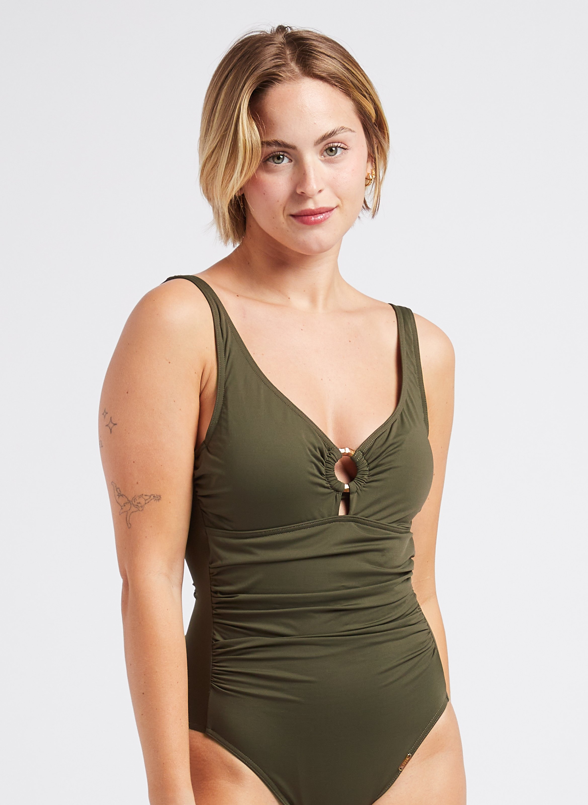 Maillot de bain 1 pièce drapé  LIVIA Vert