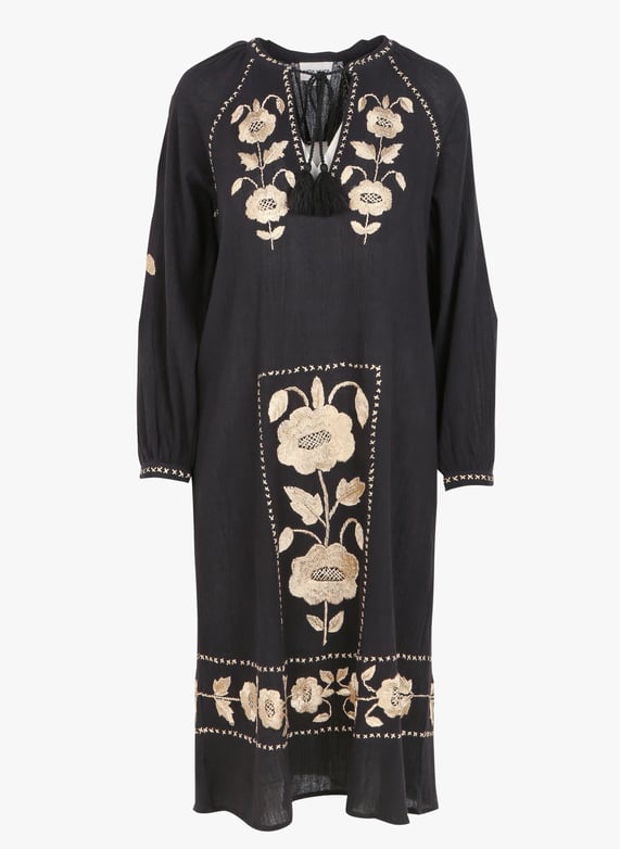 Robe ample brodée en coton Ila s Black Antik batik Femme Place