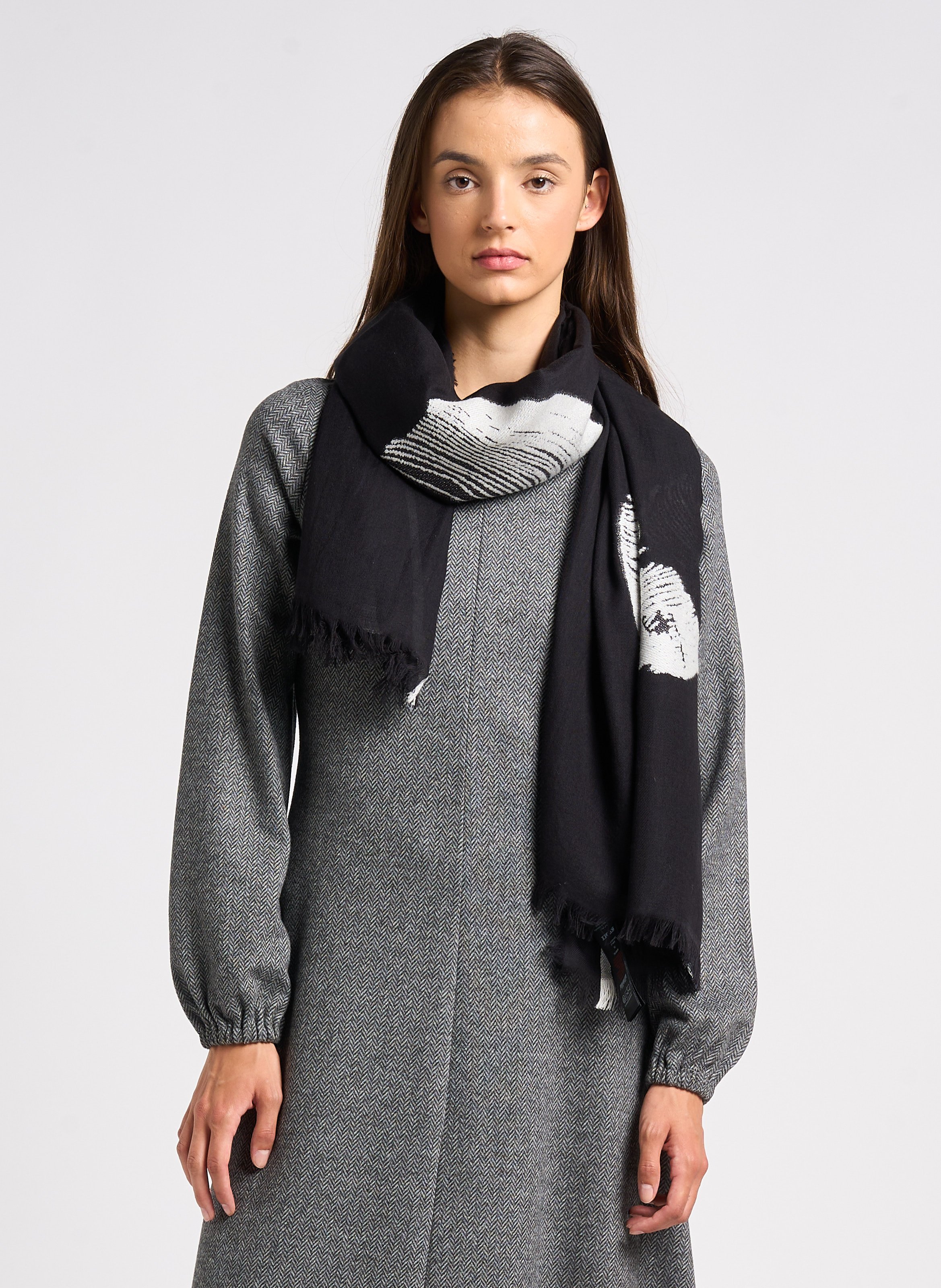 Melierter Wollschal IKKS Schwarz