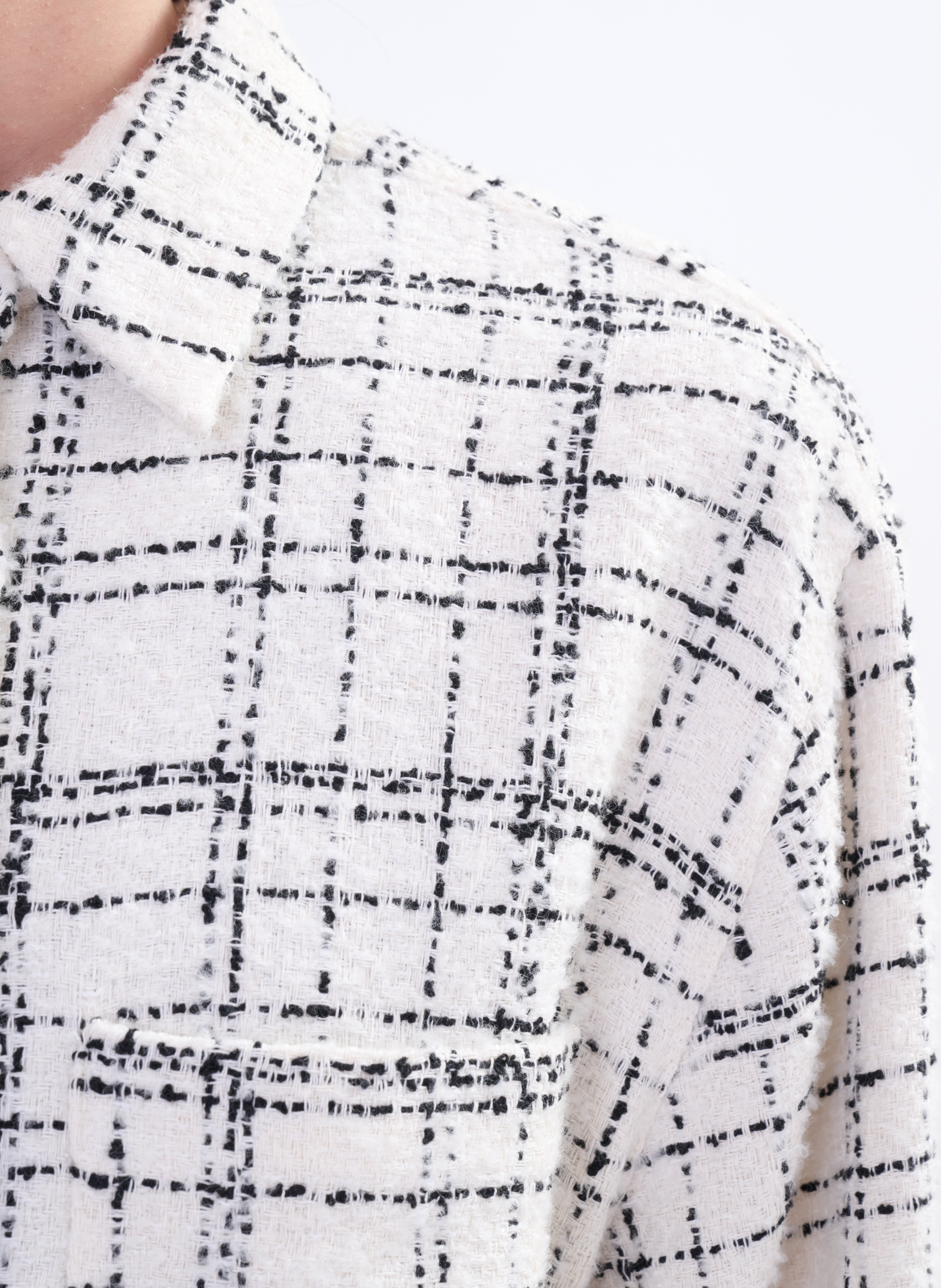 Bluse aus Baumwoll-Mix mit klassischem Kragen Schwarz