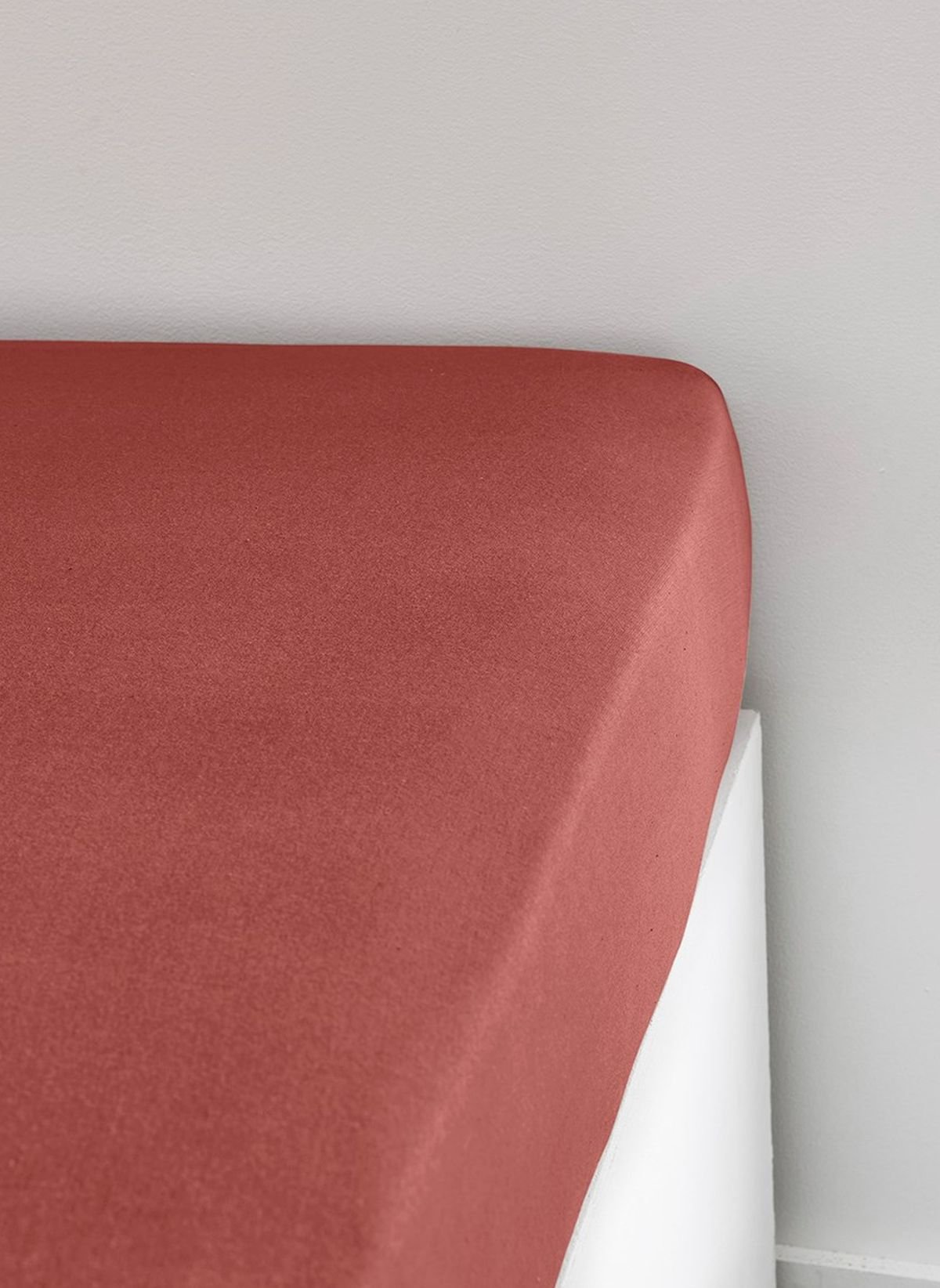 Solid color fitted sheet in cotton TODAY LINGE DE MAISON Red