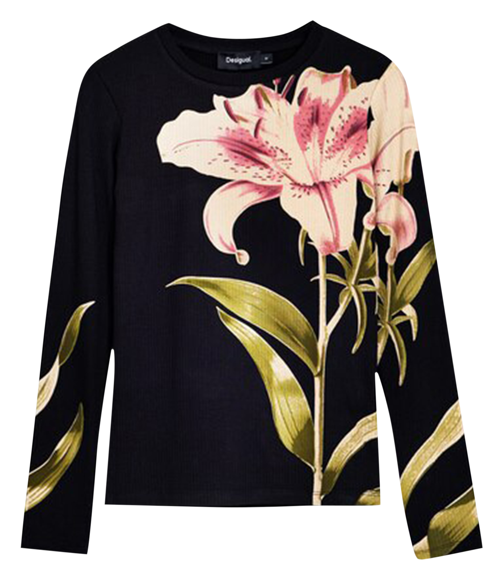 Tee-shirt manches longues imprimé  DESIGUAL Noir