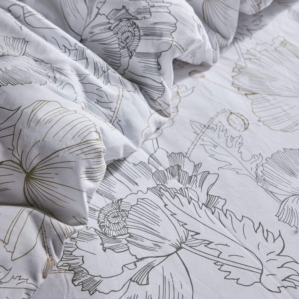 Zippered cotton printed bedding set TODAY LINGE DE MAISON White