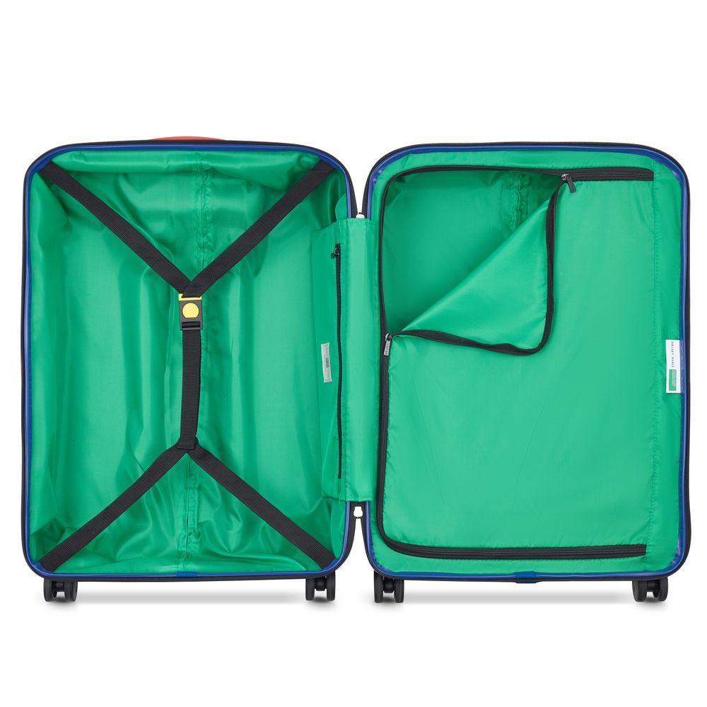 Checked hard shell suitcase 65 cm x 46 cm x 27 cm - 68 l - l DELSEY PARIS Black