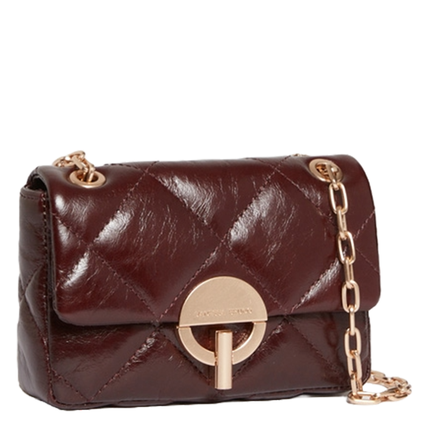Quilted leather flap bag Brown