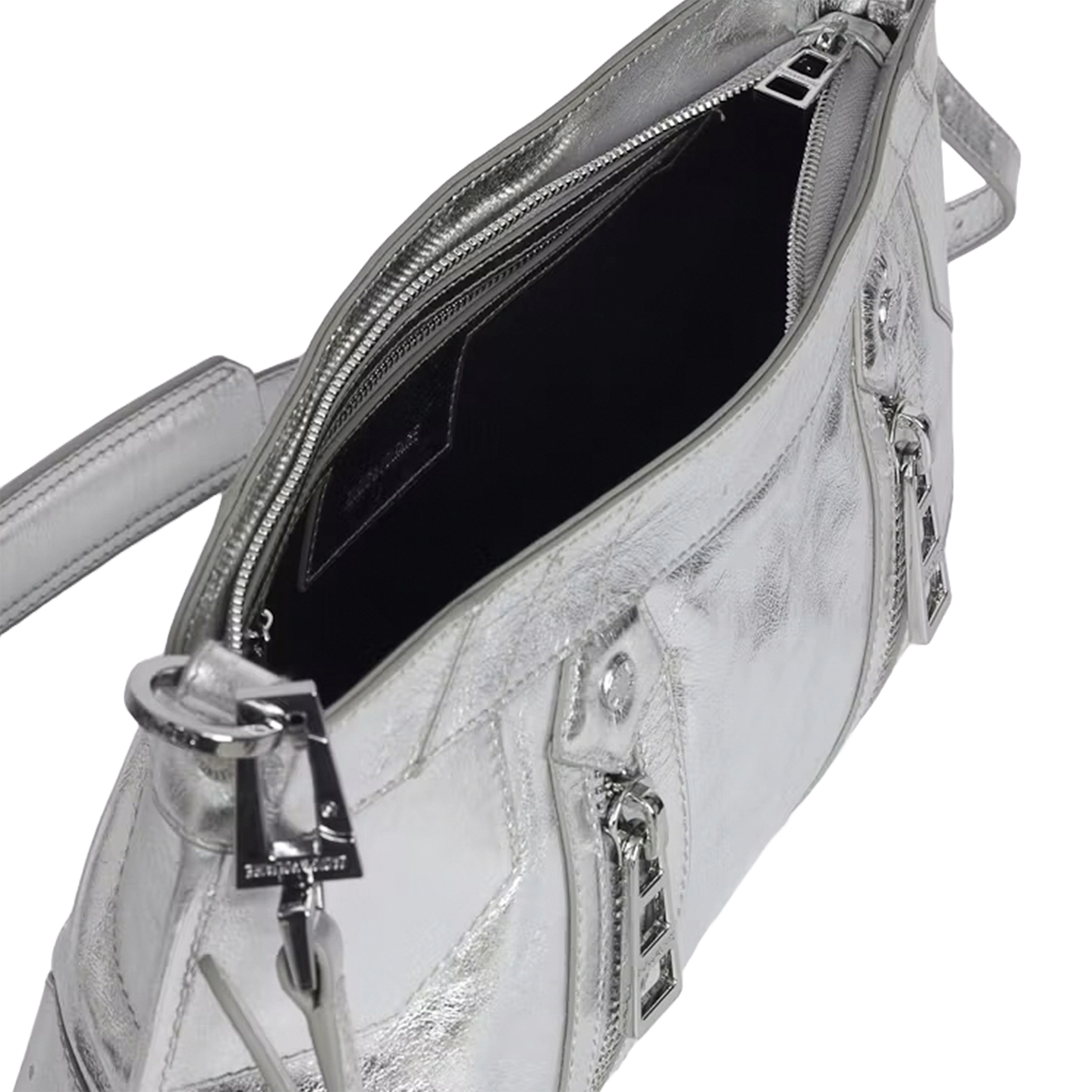 Glanzende, leren schoudertas ZADIG&VOLTAIRE Grijs