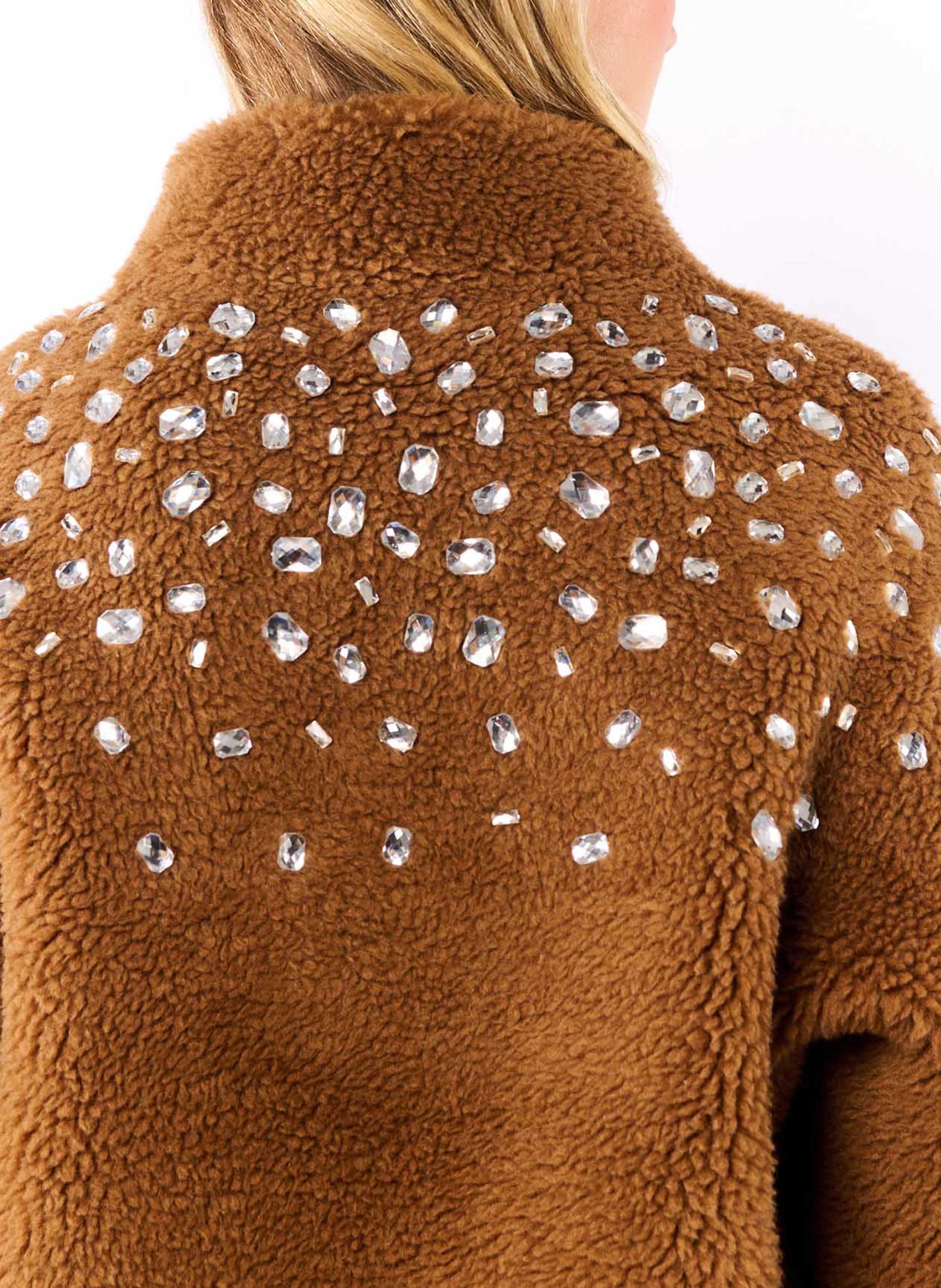 Straight high-neck jacket WILD Brown