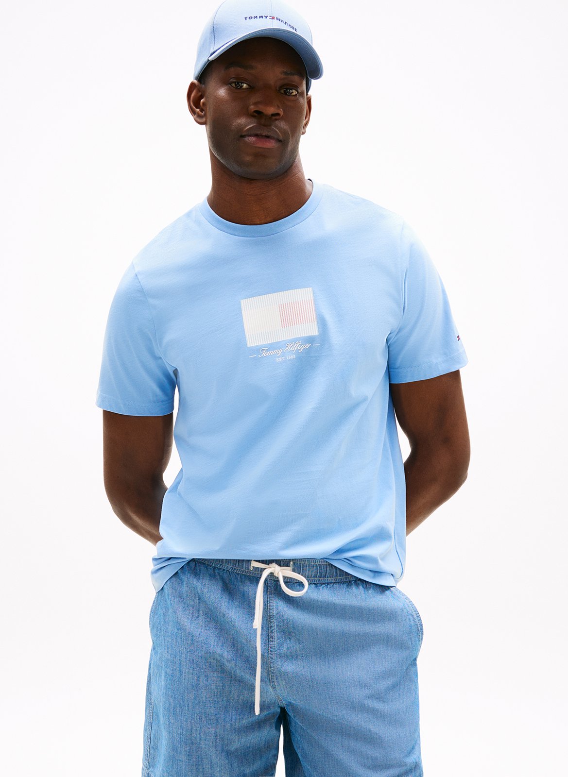 Straight cotton T-shirt TOMMY HILFIGER Blue