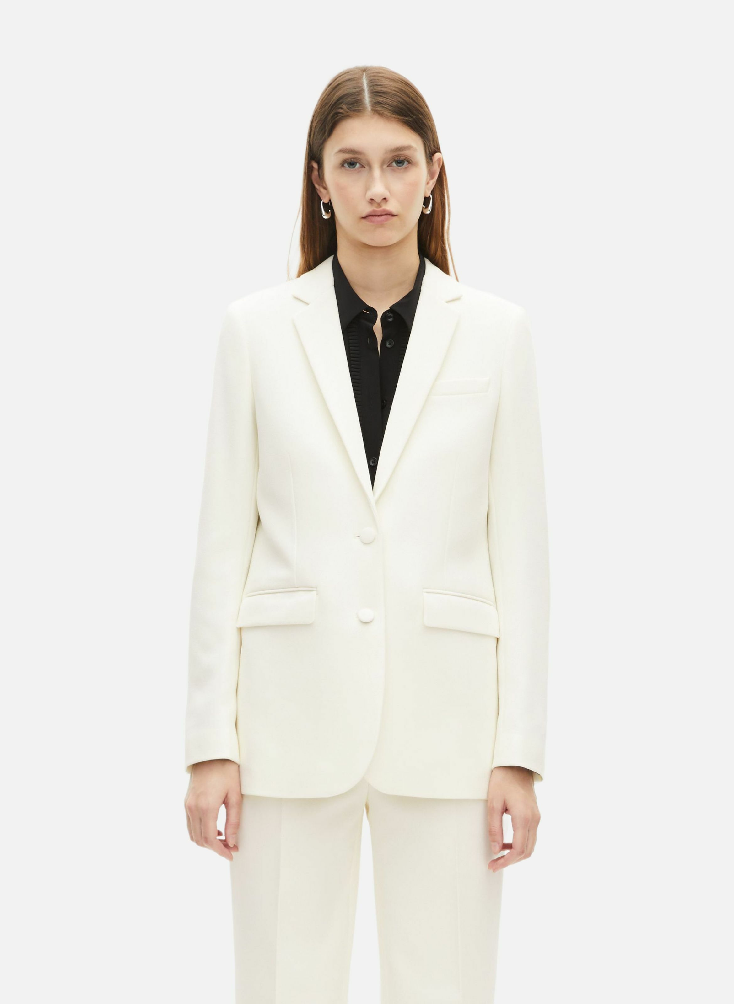 Crepe blazer with buttoned cuffs THE KOOPLES Beige