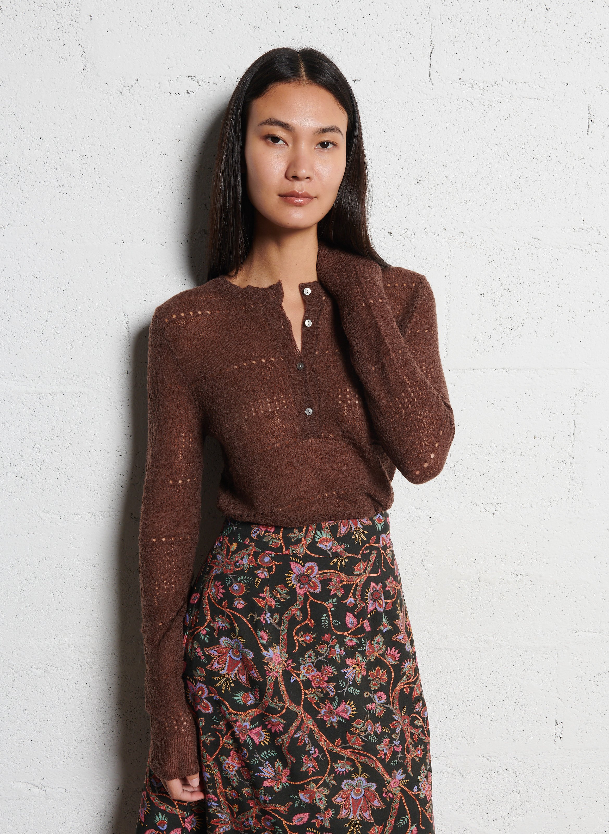 High-neck sweater LOUISE MISHA Brown