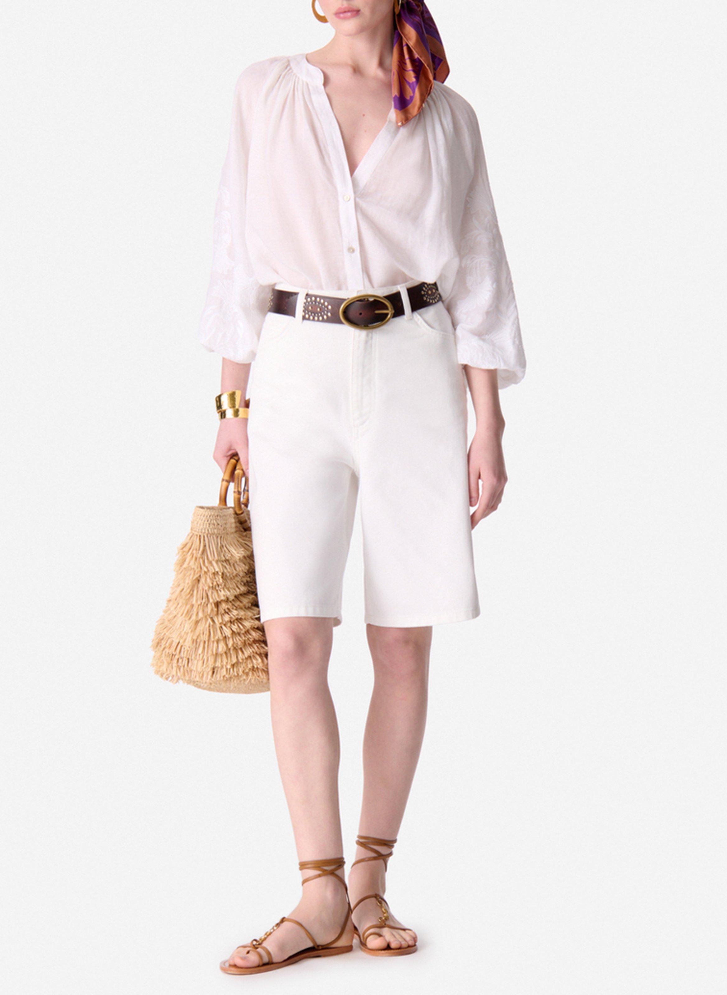 Weit geschnittene Bermuda aus Baumwolle VANESSA BRUNO Beige