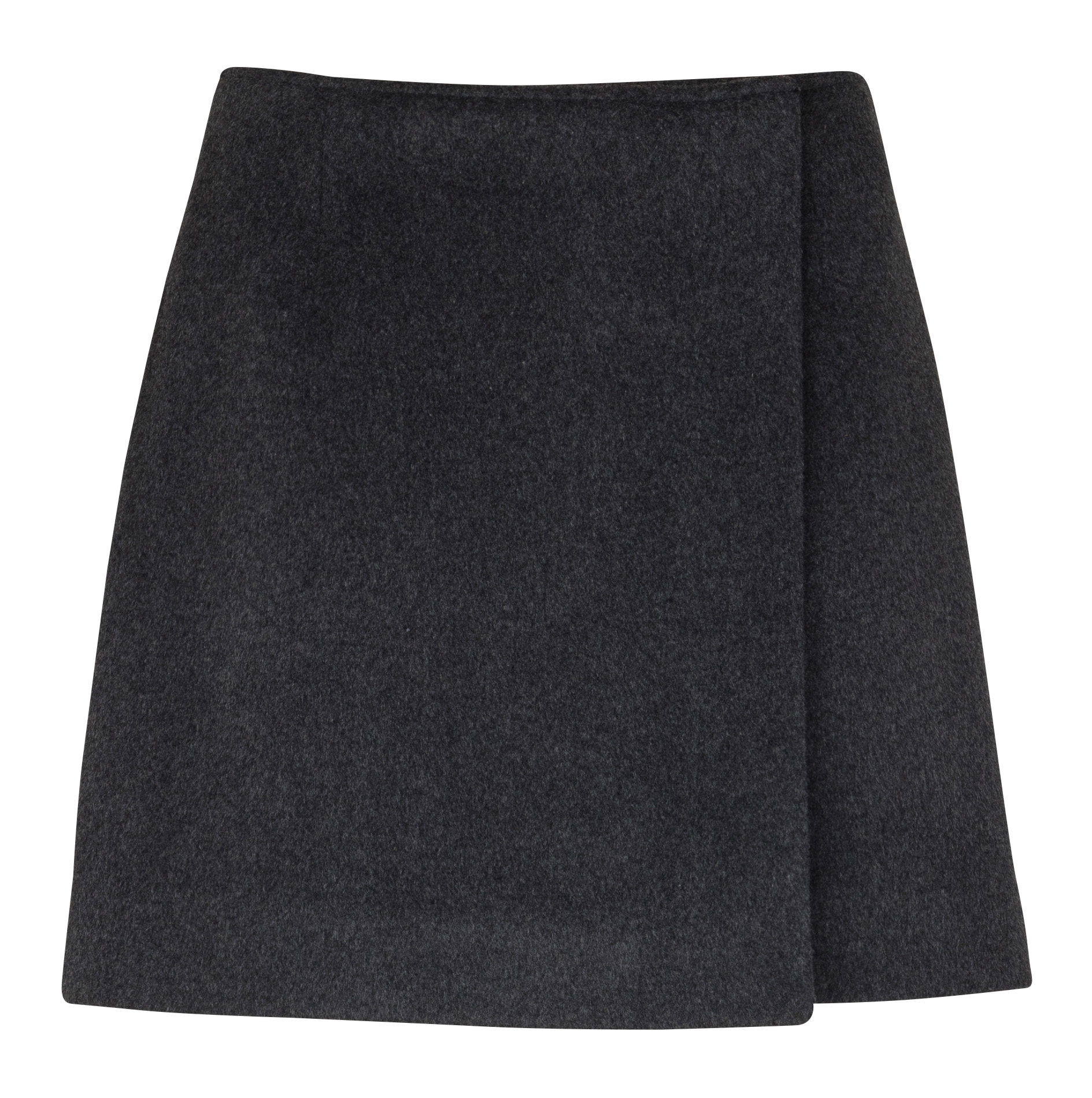 Jupe courte portefeuille en laine mélangée MARGAUX LONNBERG Argent