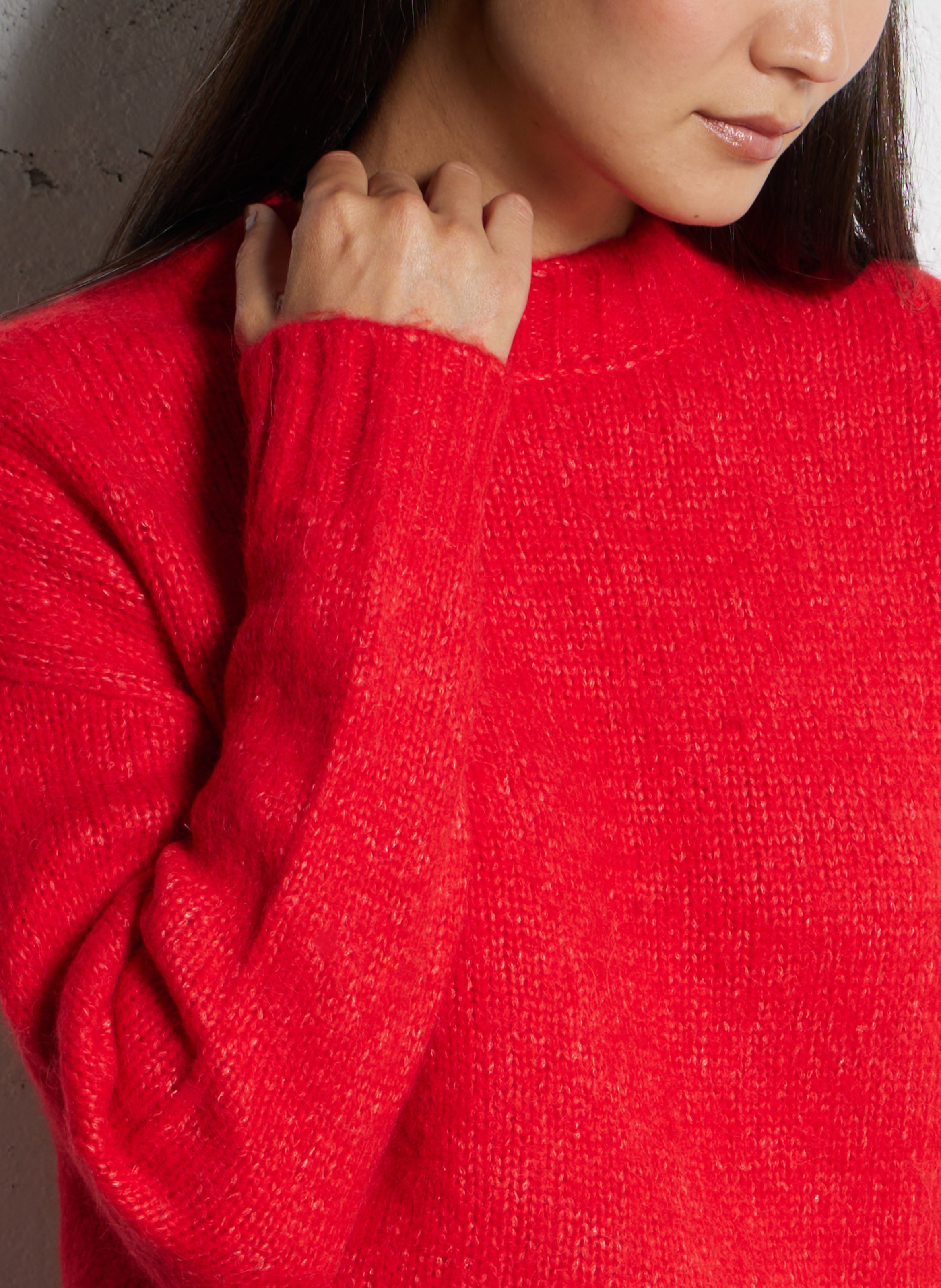 Pull droit col rond en laine mélangée  HARTFORD Rouge