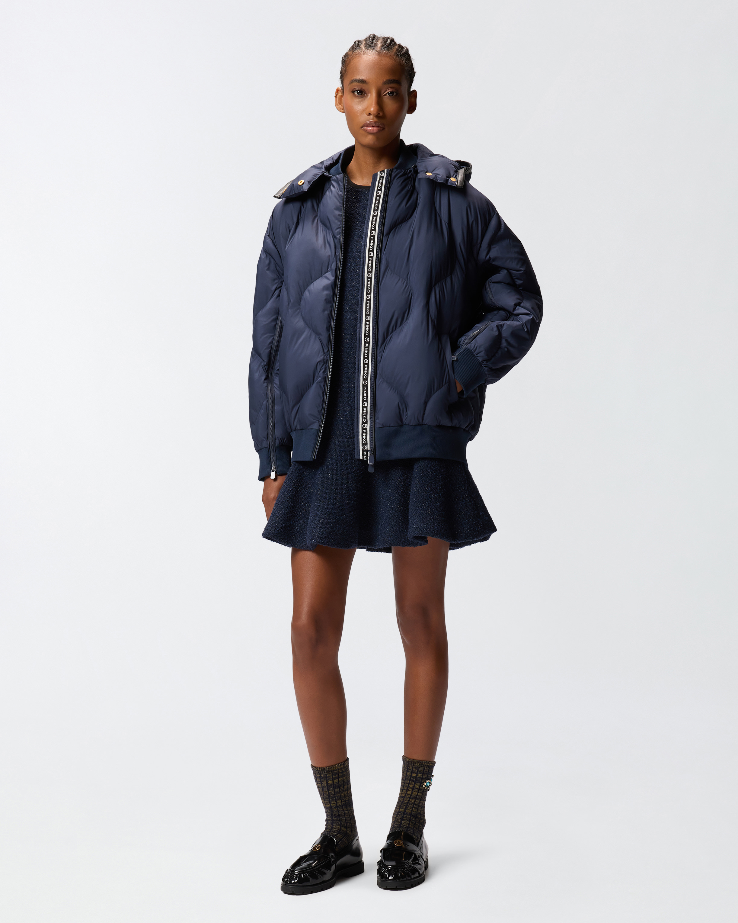 Padded Hooded Bomber PINKO Blue