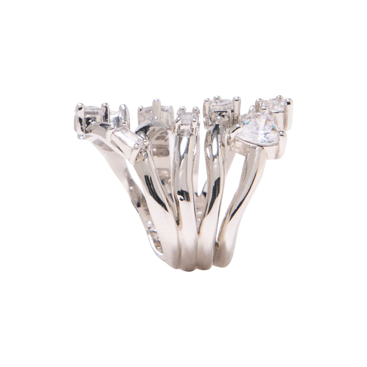 Bague à strass MAJE Argent