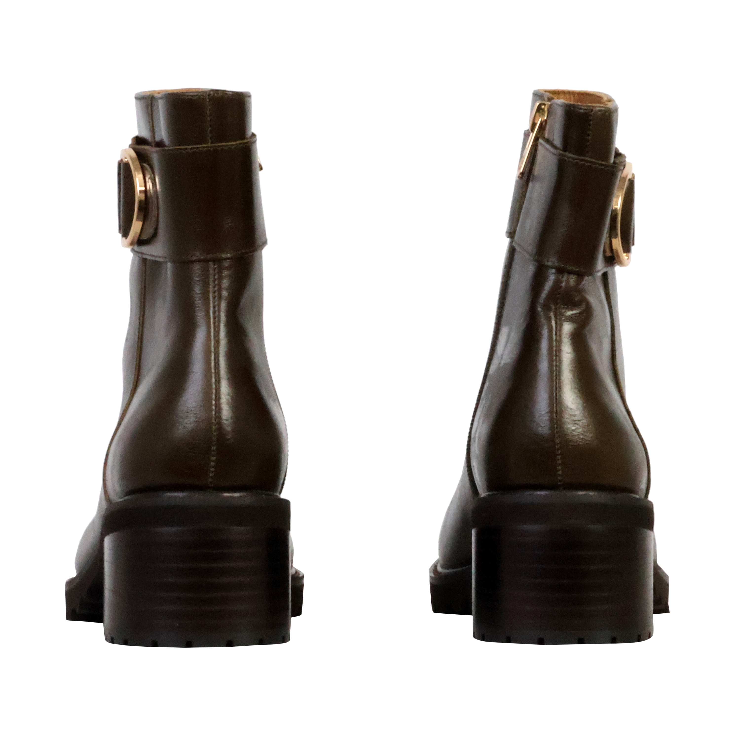 Quinn leather heeled ankle boot EMILIE KARSTON Khaki