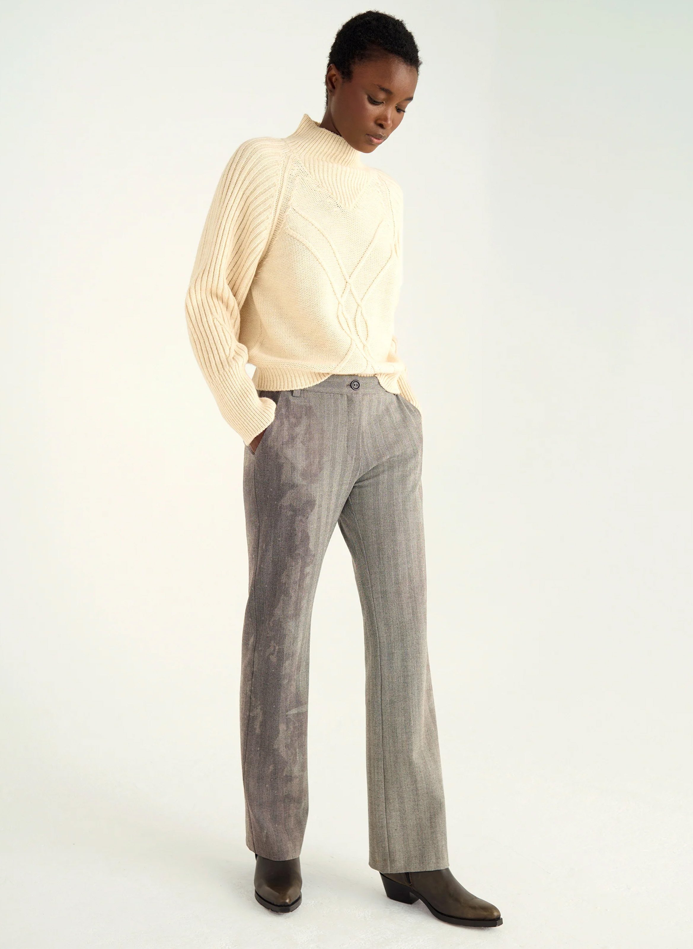 Norton printed straight trousers COTELAC Black