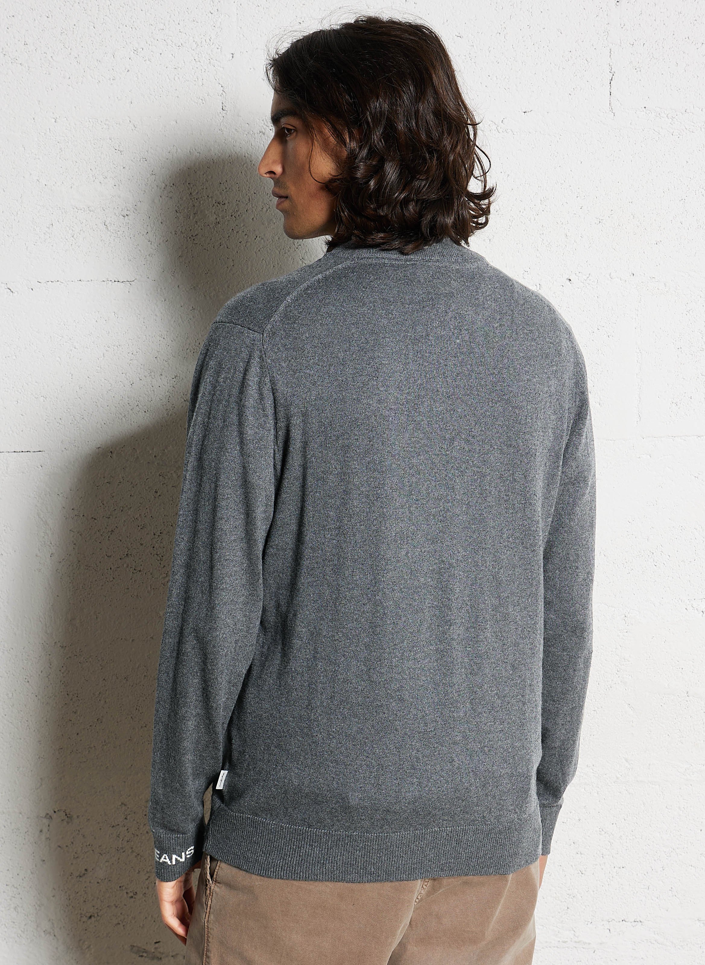 Gerader Pullover mit Stehkragen aus Baumwolle und Kaschmir PEPE JEANS Grau